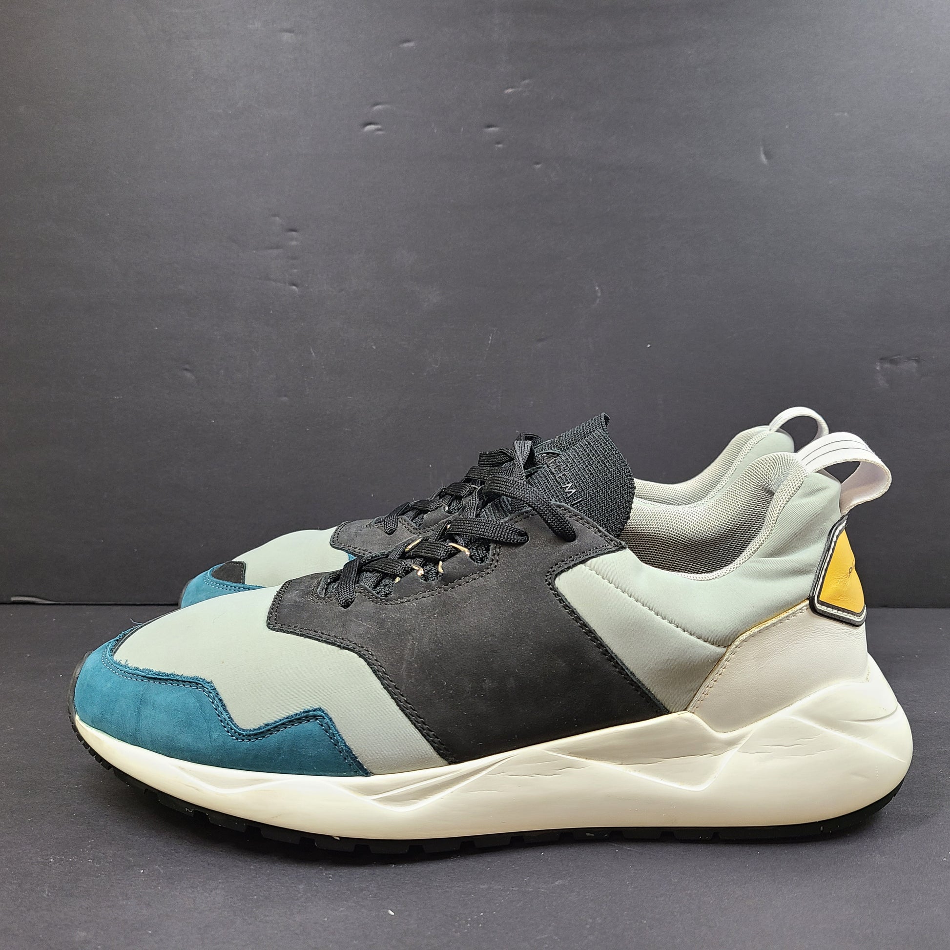 Buscemi multicolor leather sneakers in size 44 feature signature branding on tongue, heel, and sole.