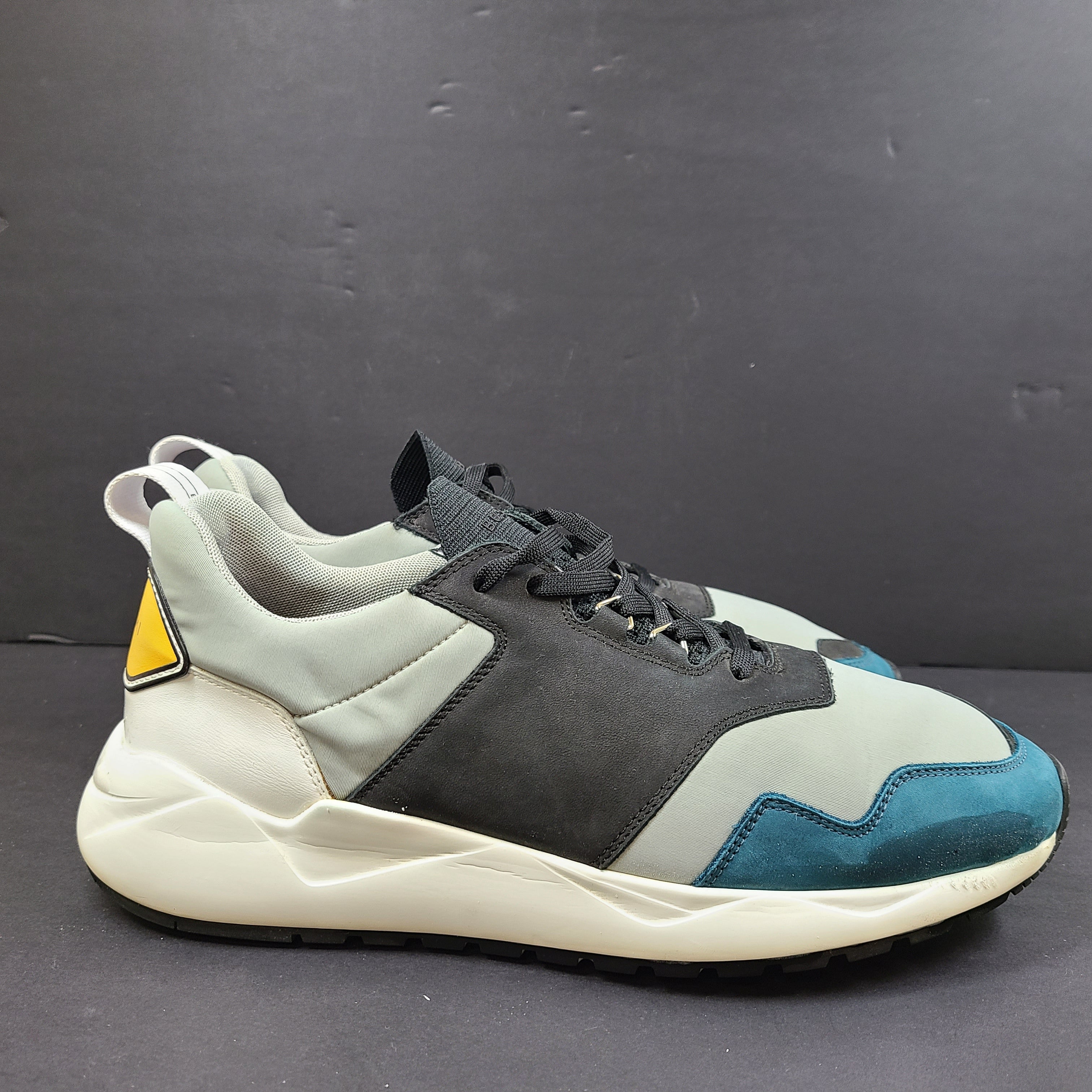 Buscemi multicolor leather sneakers in size 44 feature signature branding on tongue, heel, and sole.