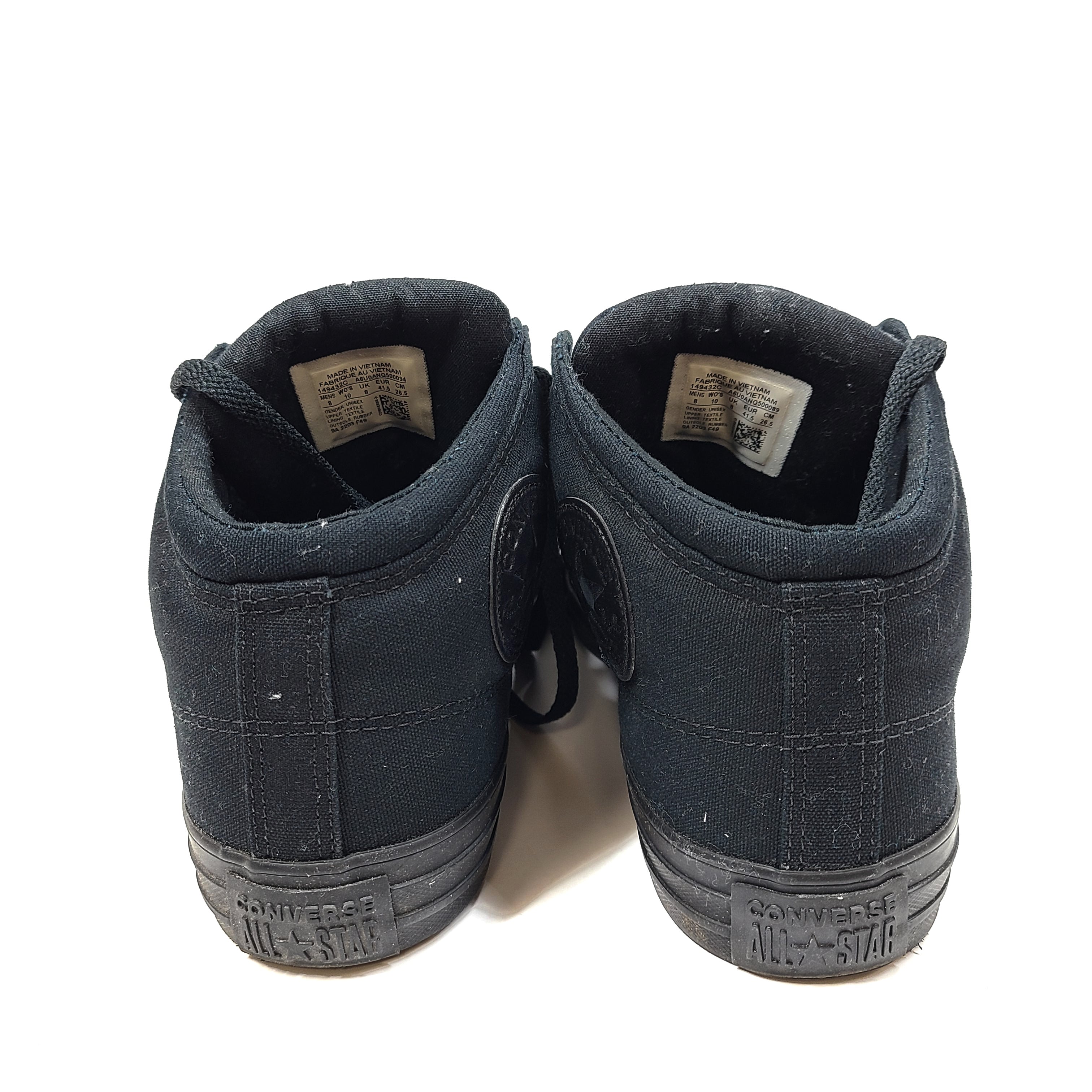 Converse All Star High Street sneakers in black, men's US size 8, model 149432C.