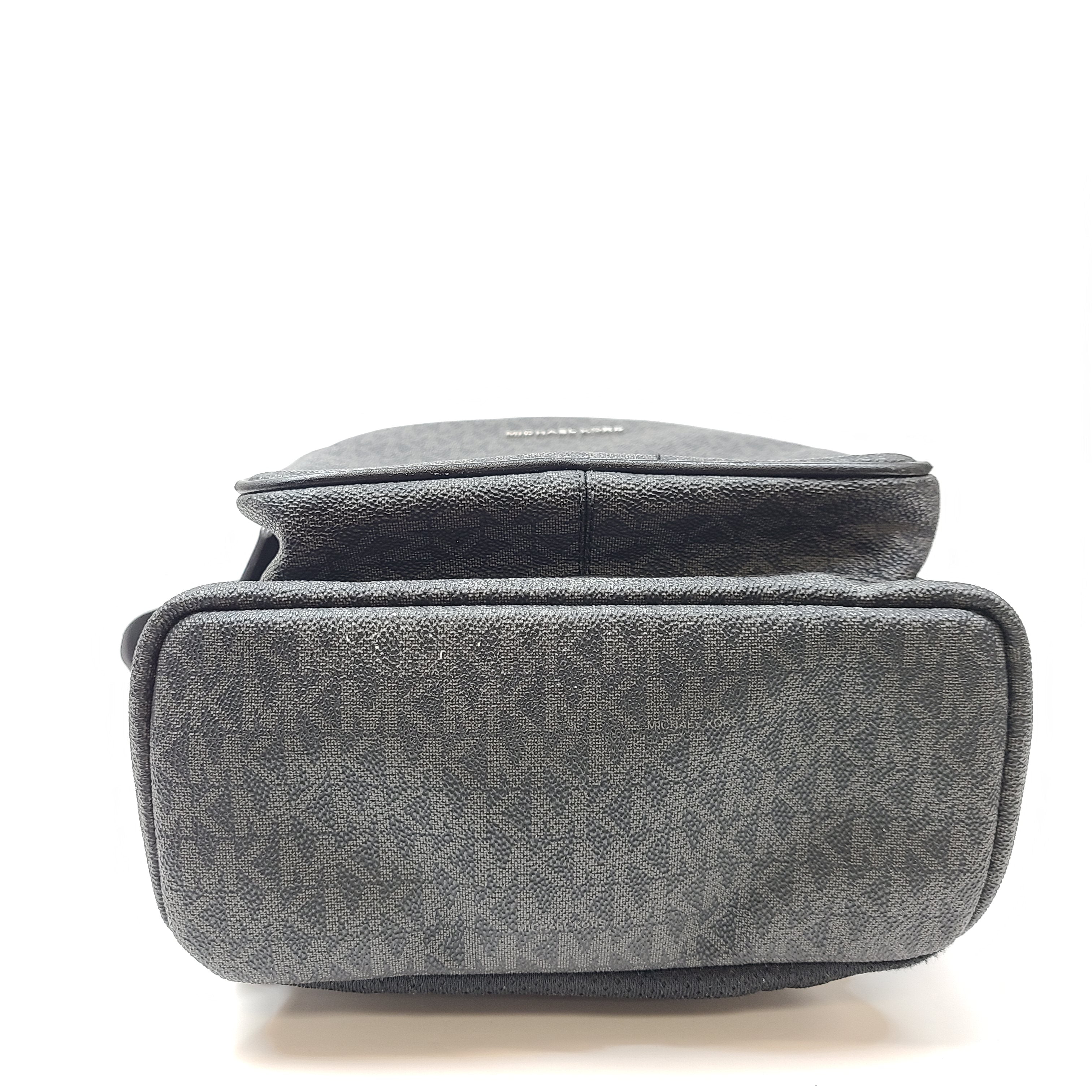 Michael Kors Cooper Logo Sling Pack Backpack Signature-Print Coated Canvas Black/Gray