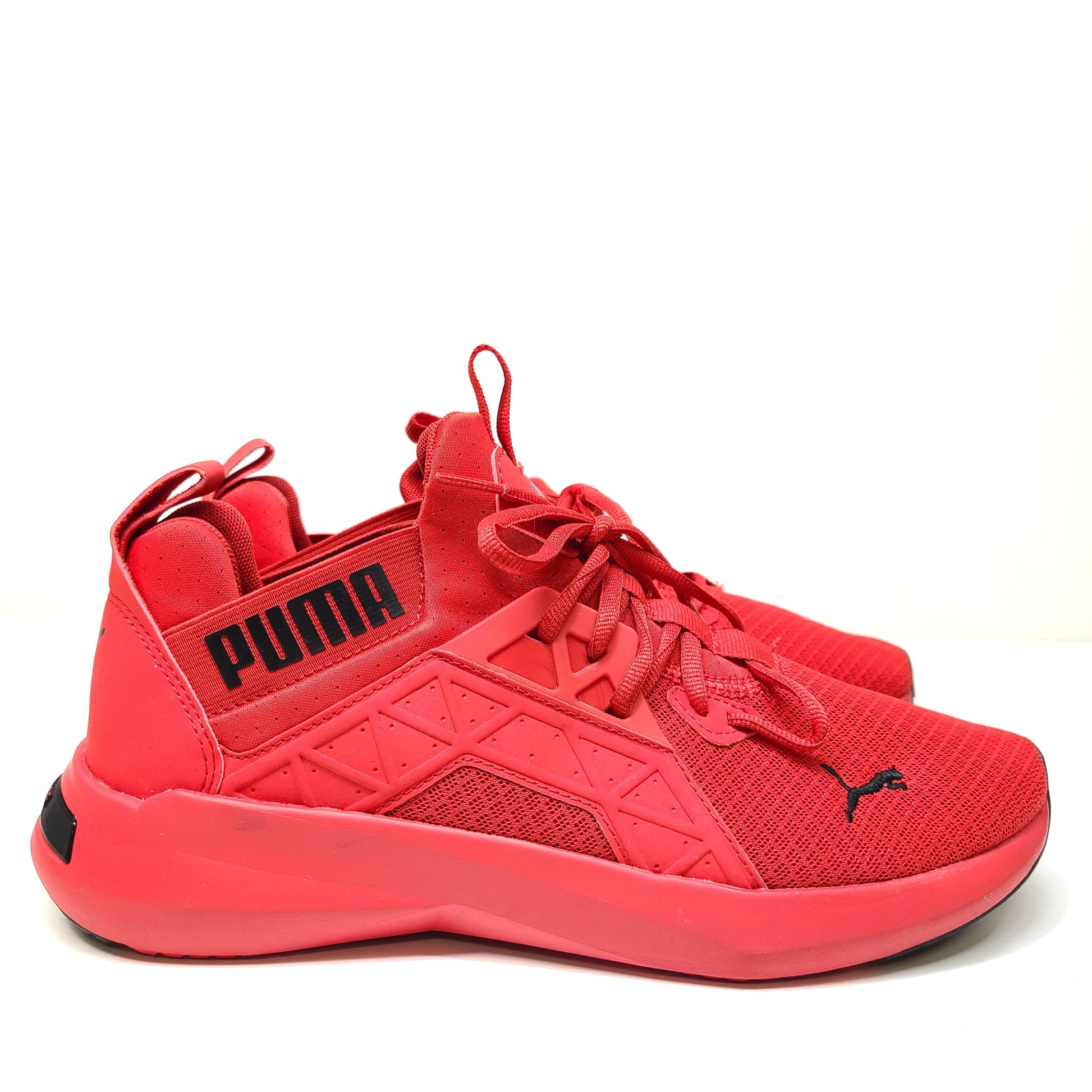 Puma Softride Enzo NXT in red with SoftFoam+ cushioning for everyday comfort.
