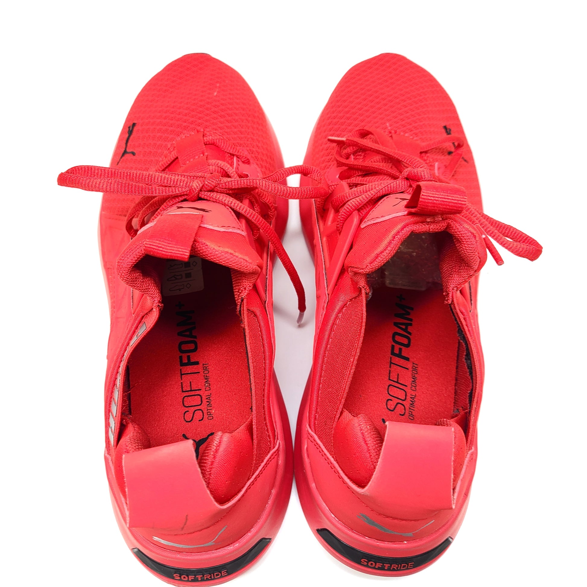 Puma Softride Enzo NXT in red with SoftFoam+ cushioning for everyday comfort.