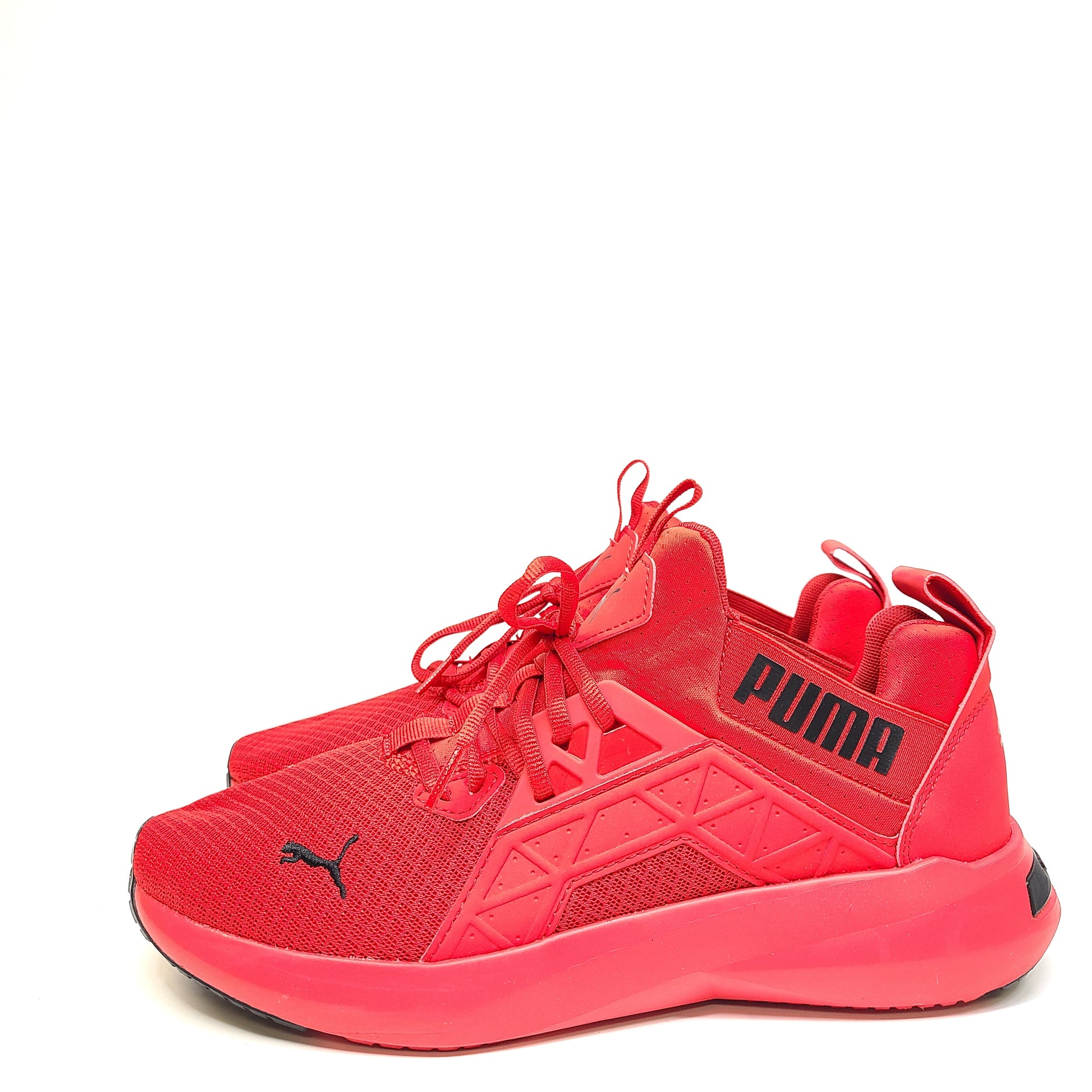Puma Softride Enzo NXT in red with SoftFoam+ cushioning for everyday comfort.