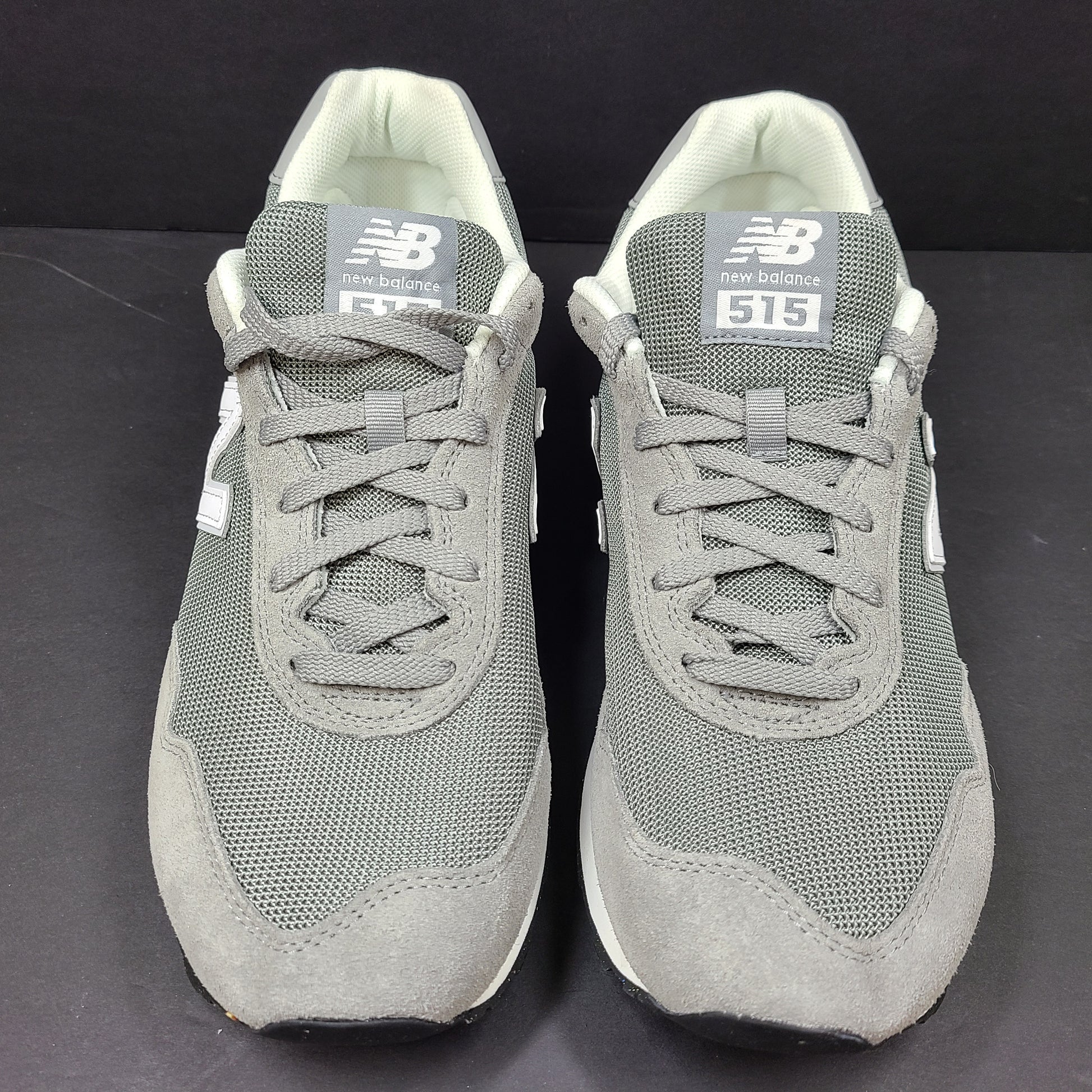 Gray New Balance ML515GRY men's sneaker in size 10 US with low-profile design and cushioned sole.