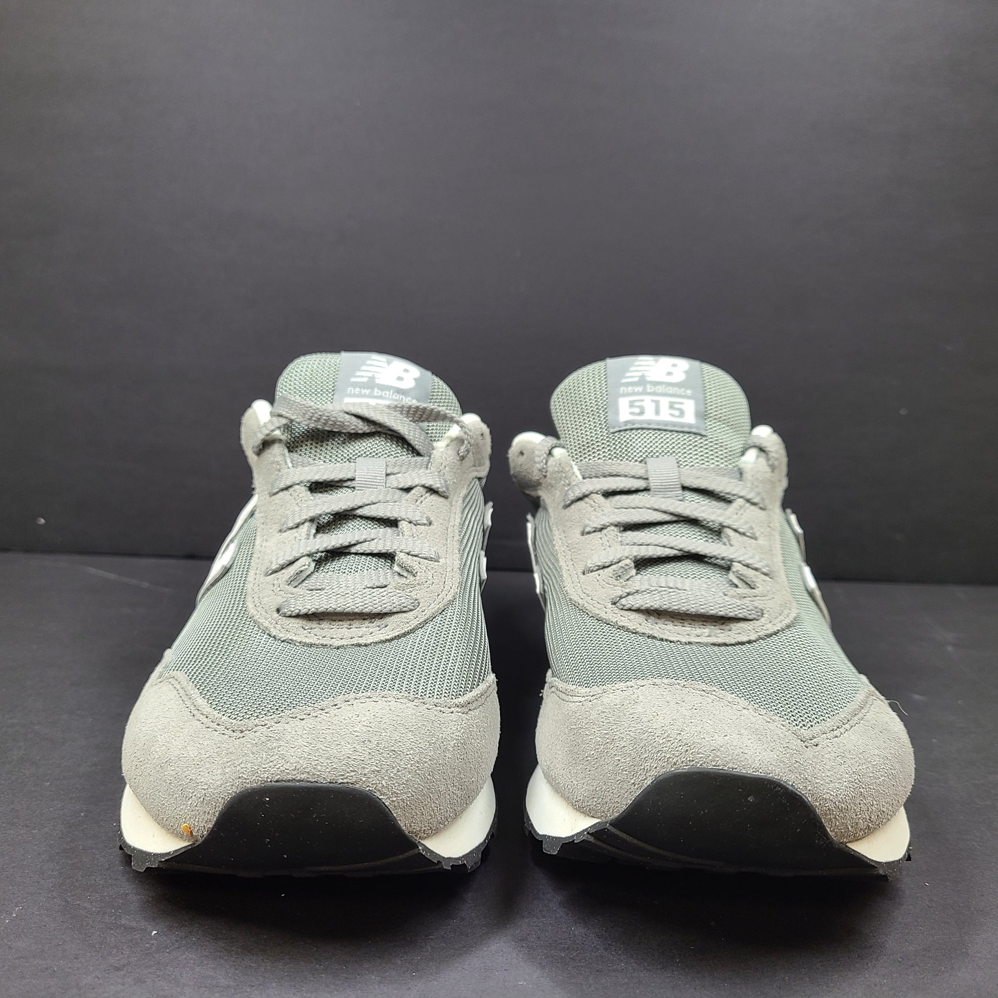 Gray New Balance ML515GRY men's sneaker in size 10 US with low-profile design and cushioned sole.