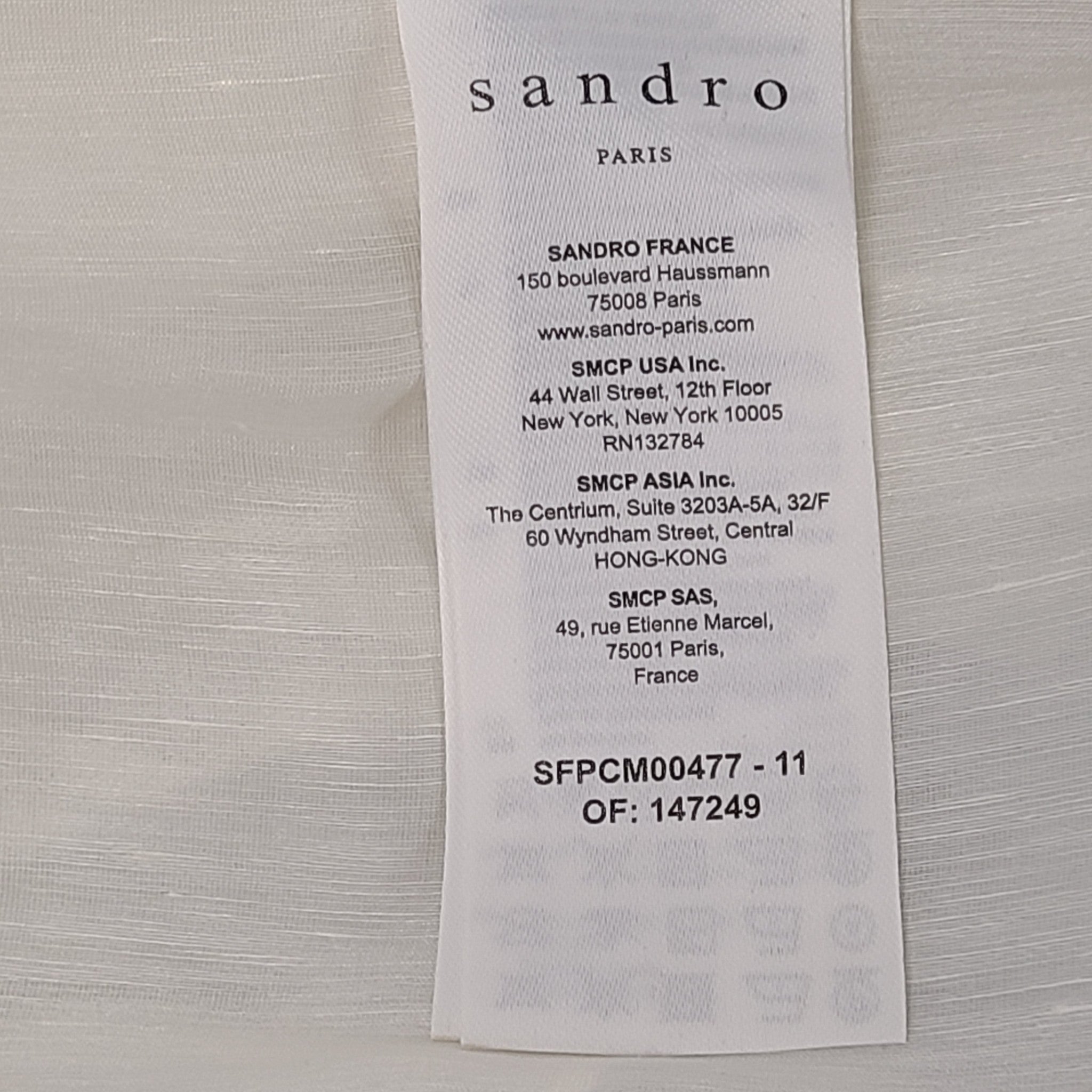 Sandro Paris Women's Fedel Silk & Linen Shirt Ruffled White Sz 0