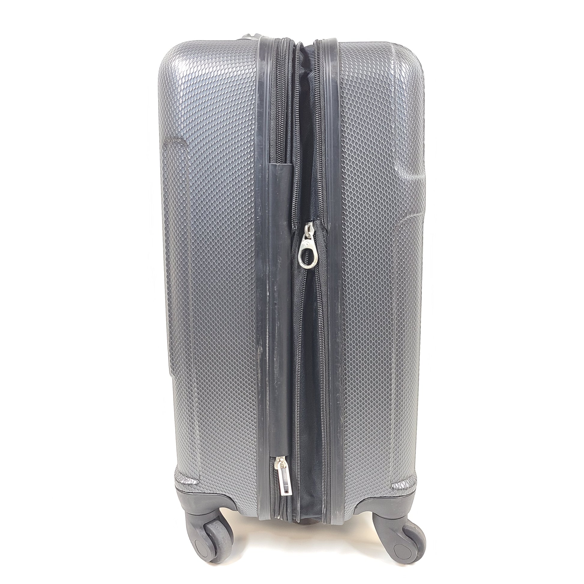 Gray Samsonite suitcase model 73652 with minor exterior scratches and light wear.