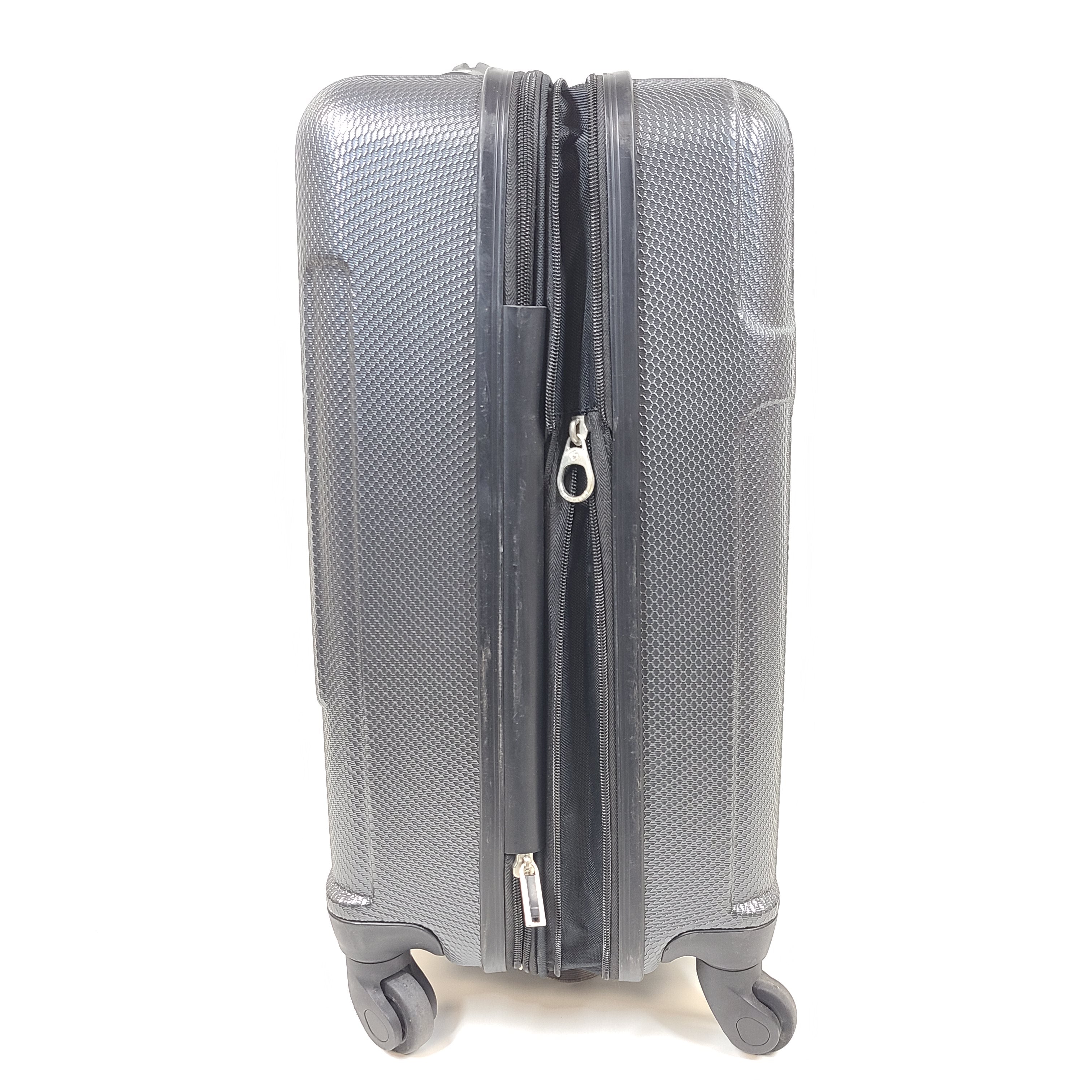 Gray Samsonite suitcase model 73652 with minor exterior scratches and light wear.