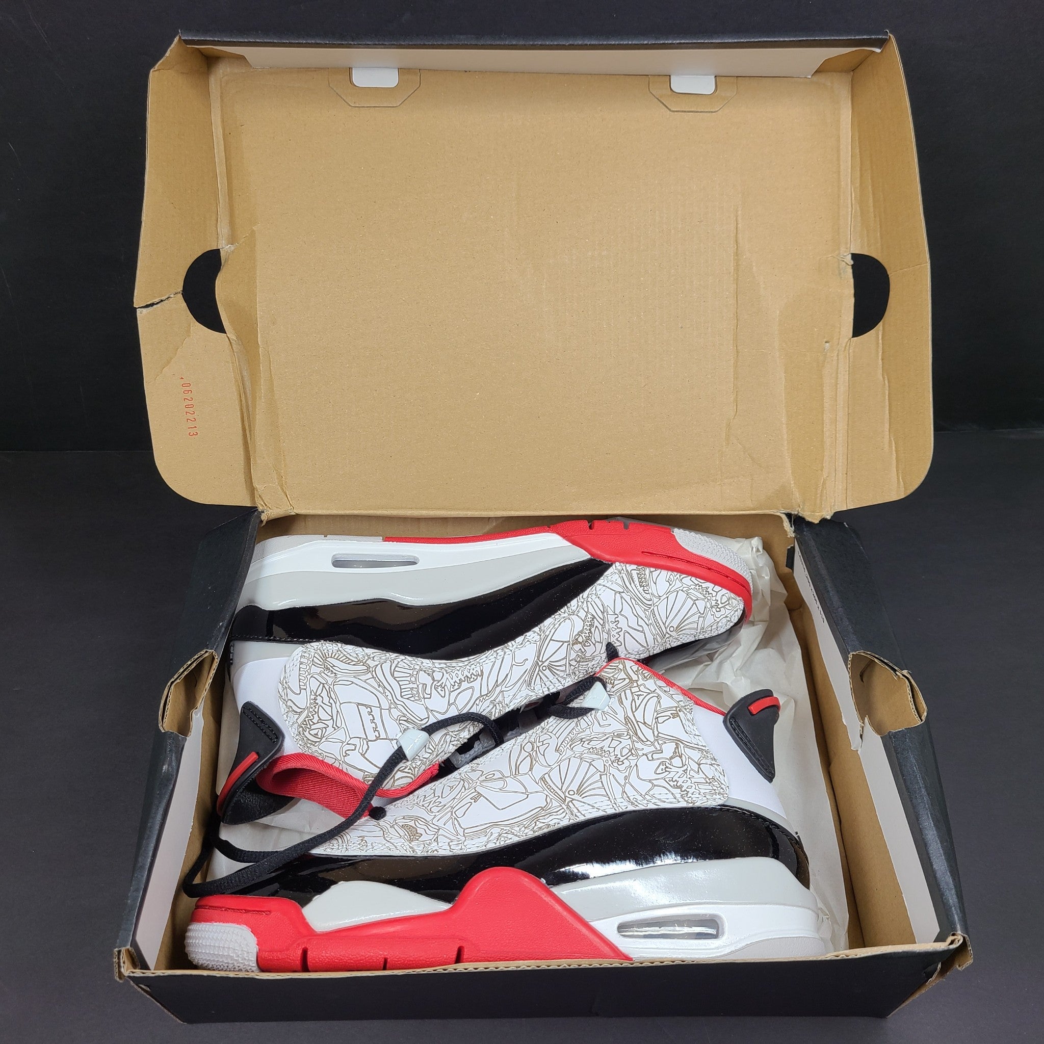 Nike Kids Air Jordan Dub Zero White Varsity Red GS Sneakers DV1360-160 Sz 4.5Y