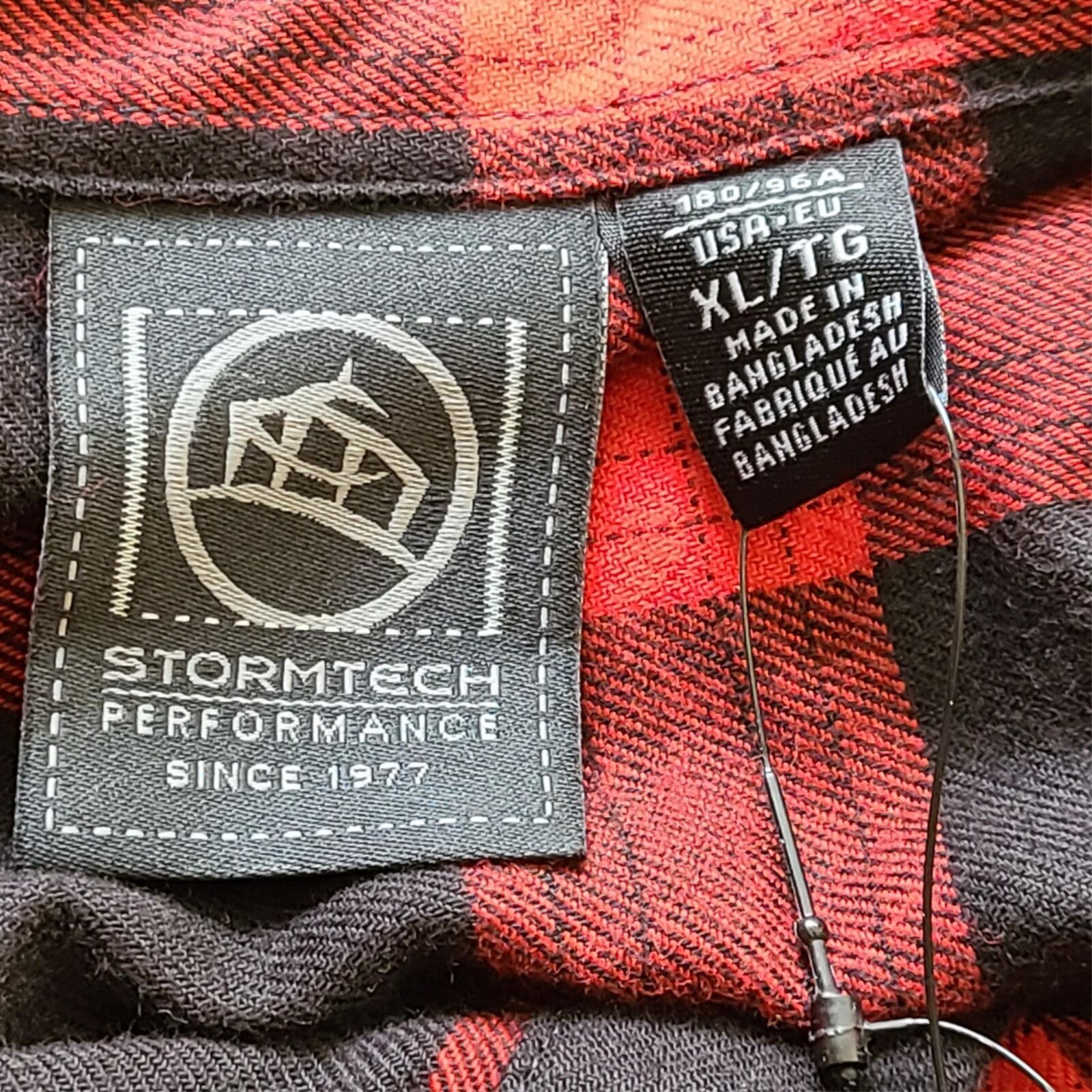 Stormtech Men's Logan Thermal Plaid Shirt Snap Front Red Black - SFX-1 Sz XL