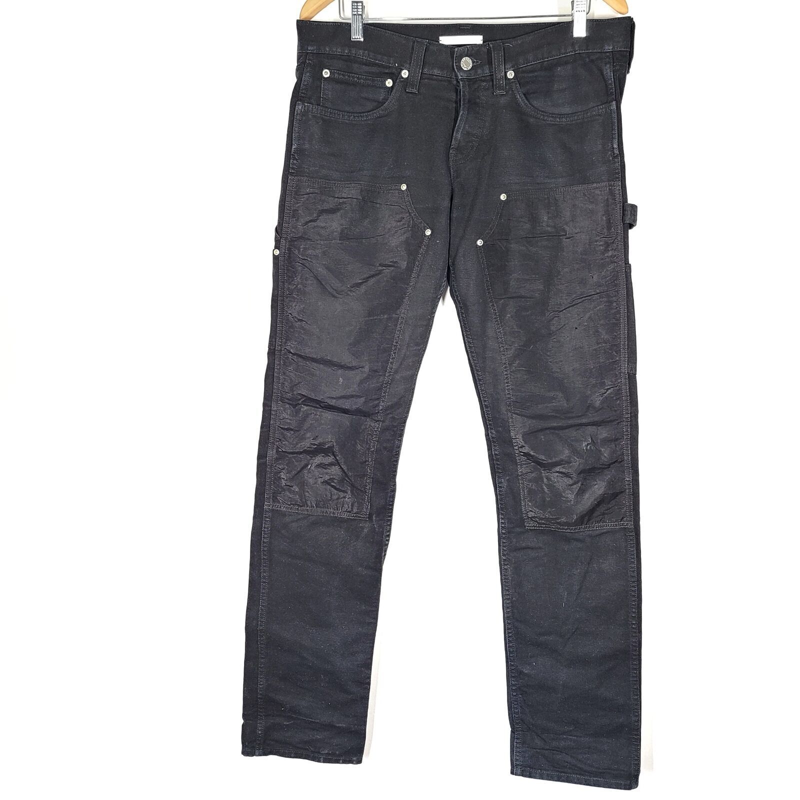 Helmut Lang Carpenter Pants Nylon Patches Black Jeans Sz 34 READ