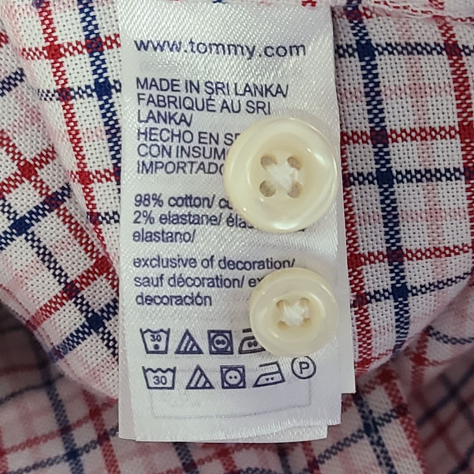 NWT Tommy Hilfiger Men's Checkered Dress Shirt Long Sleeve Buttoned Sz S