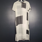 Vince Camuto Women's Abstract Grid Long Tunic Top Sz XS
