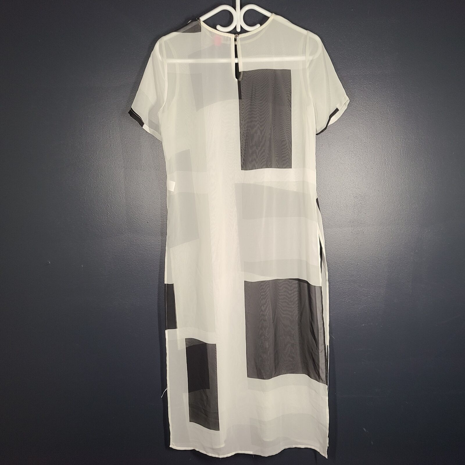 Vince Camuto Women's Abstract Grid Long Tunic Top Sz XS