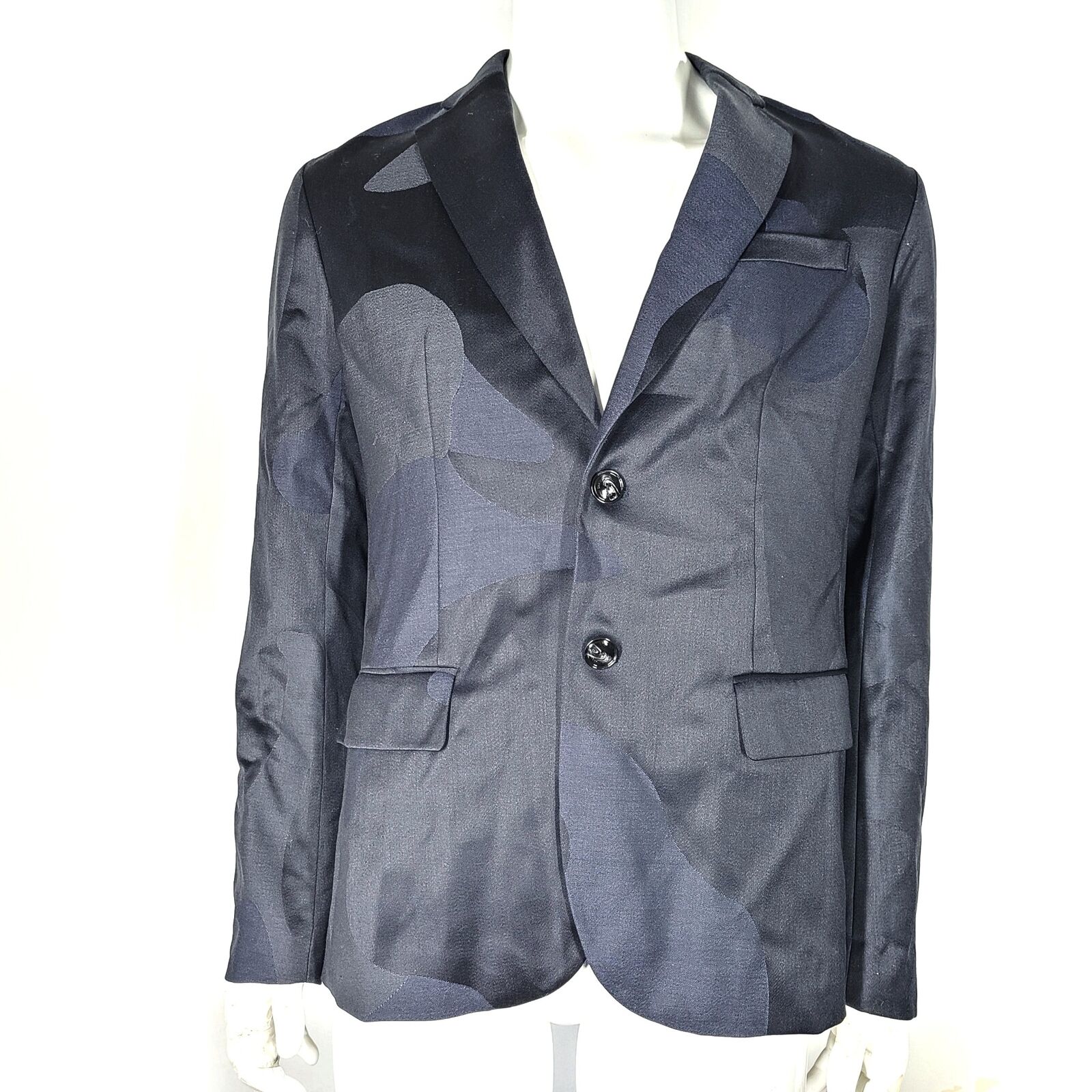 Emporio Armani Men's Camouflage Single-Breasted Jacket Blue Sz 52