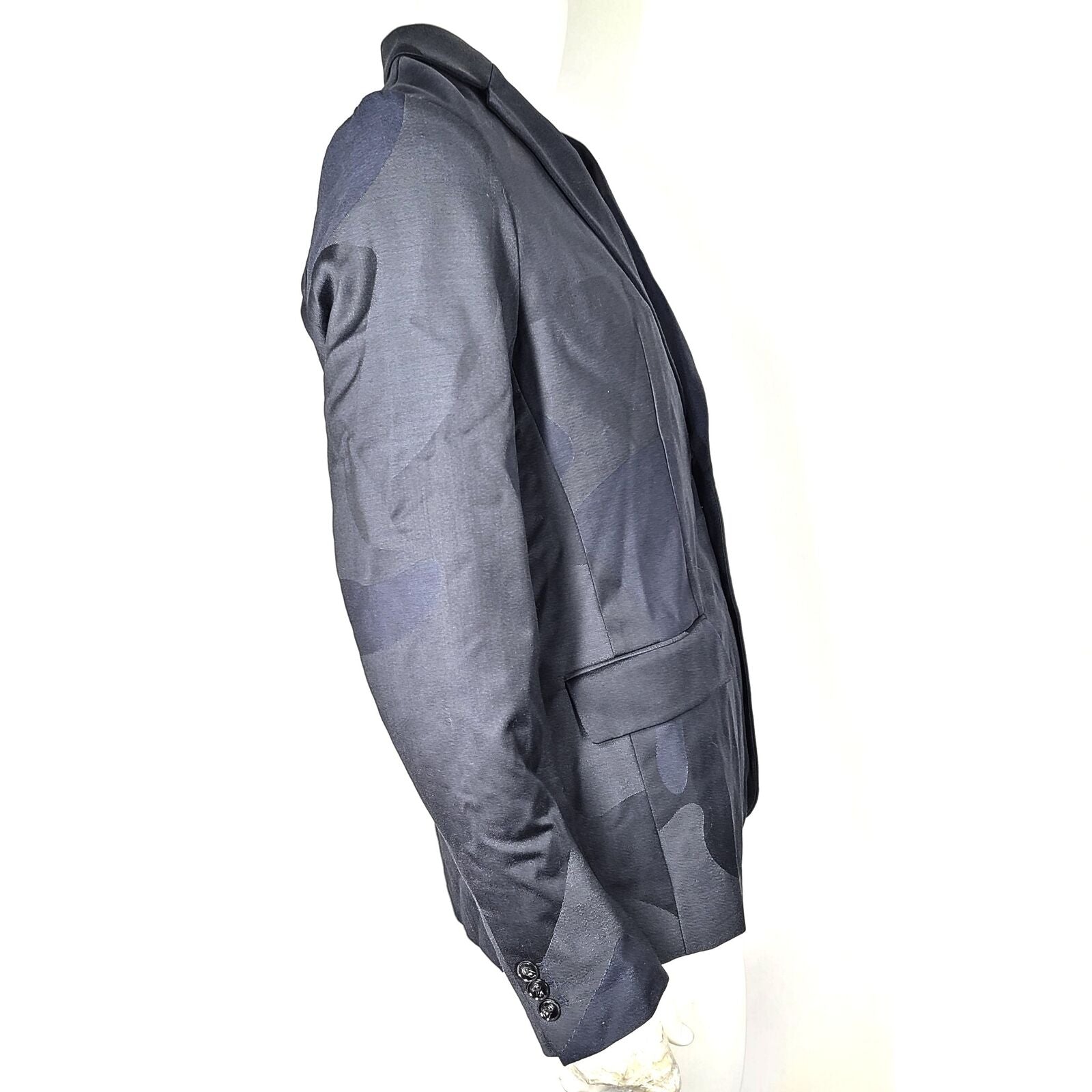 Emporio Armani Men's Camouflage Single-Breasted Jacket Blue Sz 52