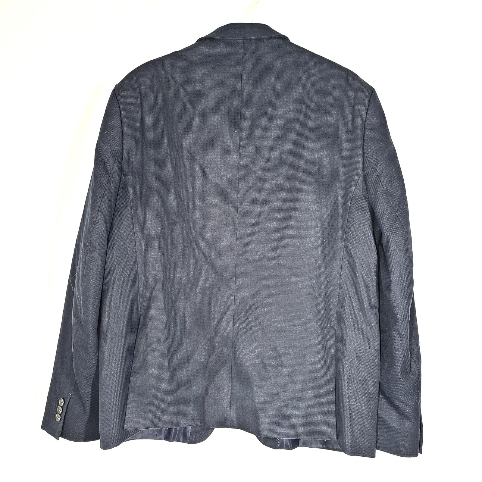 Zara Textured Suit Jacket Blazer  Comfort Cool 9912/700/401 Navy Blue US 46