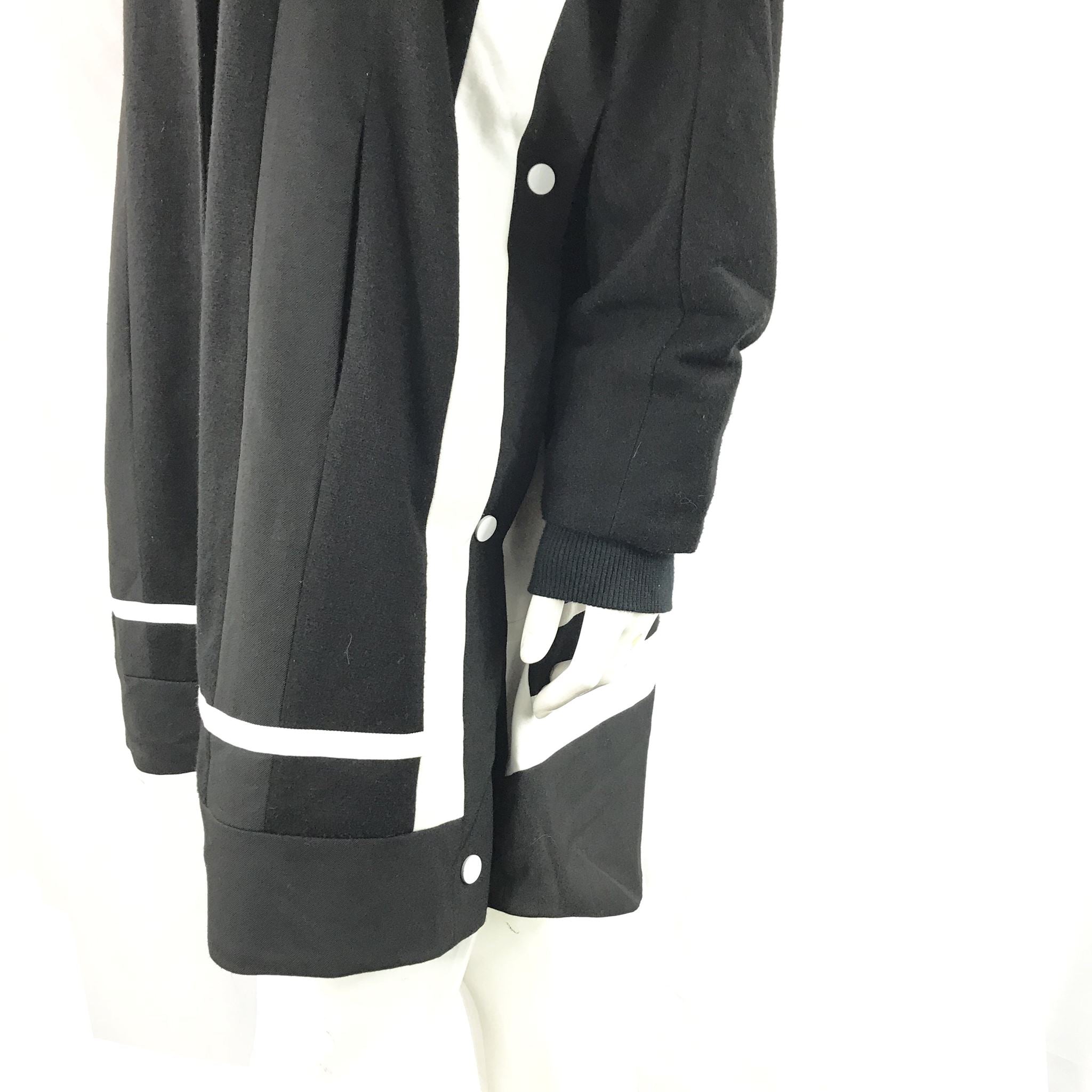Public School New York Women's Oversized Hooded Jacket Sz XS Black White