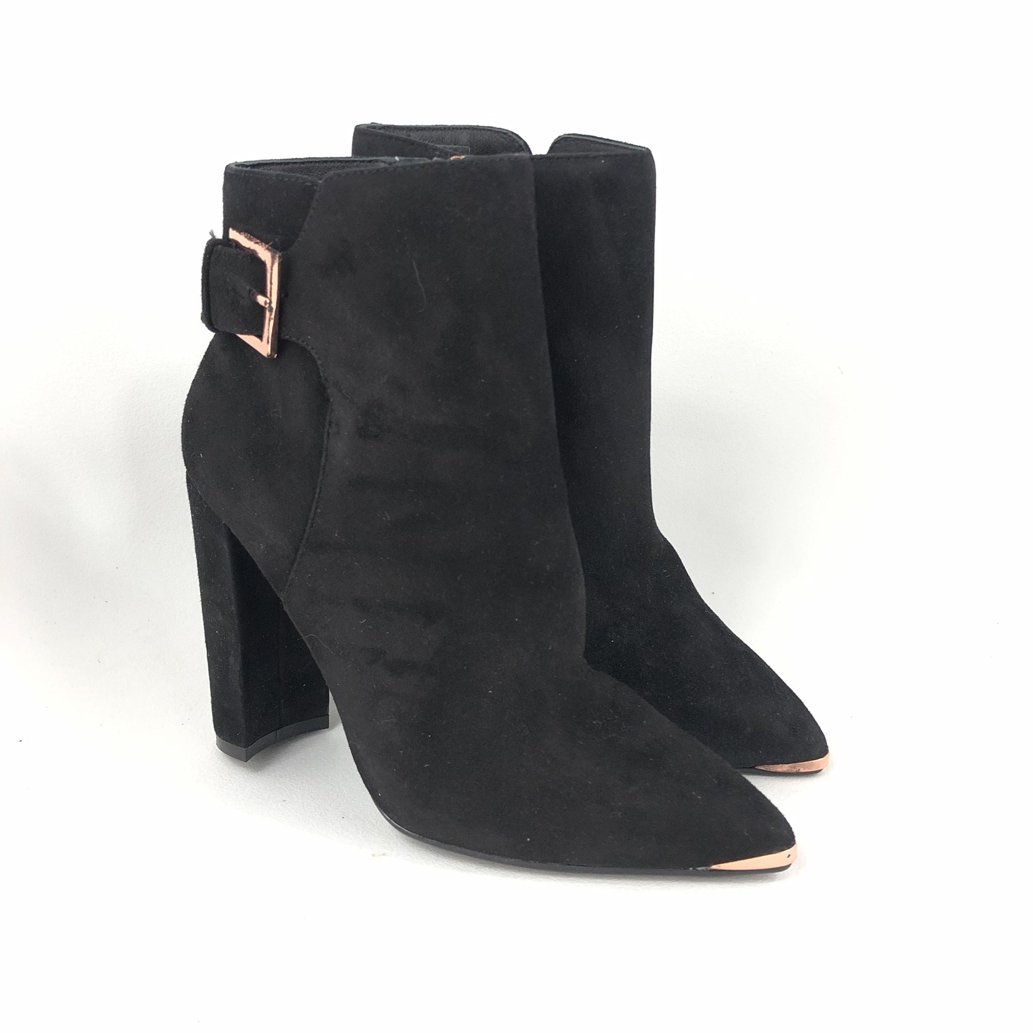 Ted Baker Women's Maryne Suede Ankle Boots Booties Black Sz 5