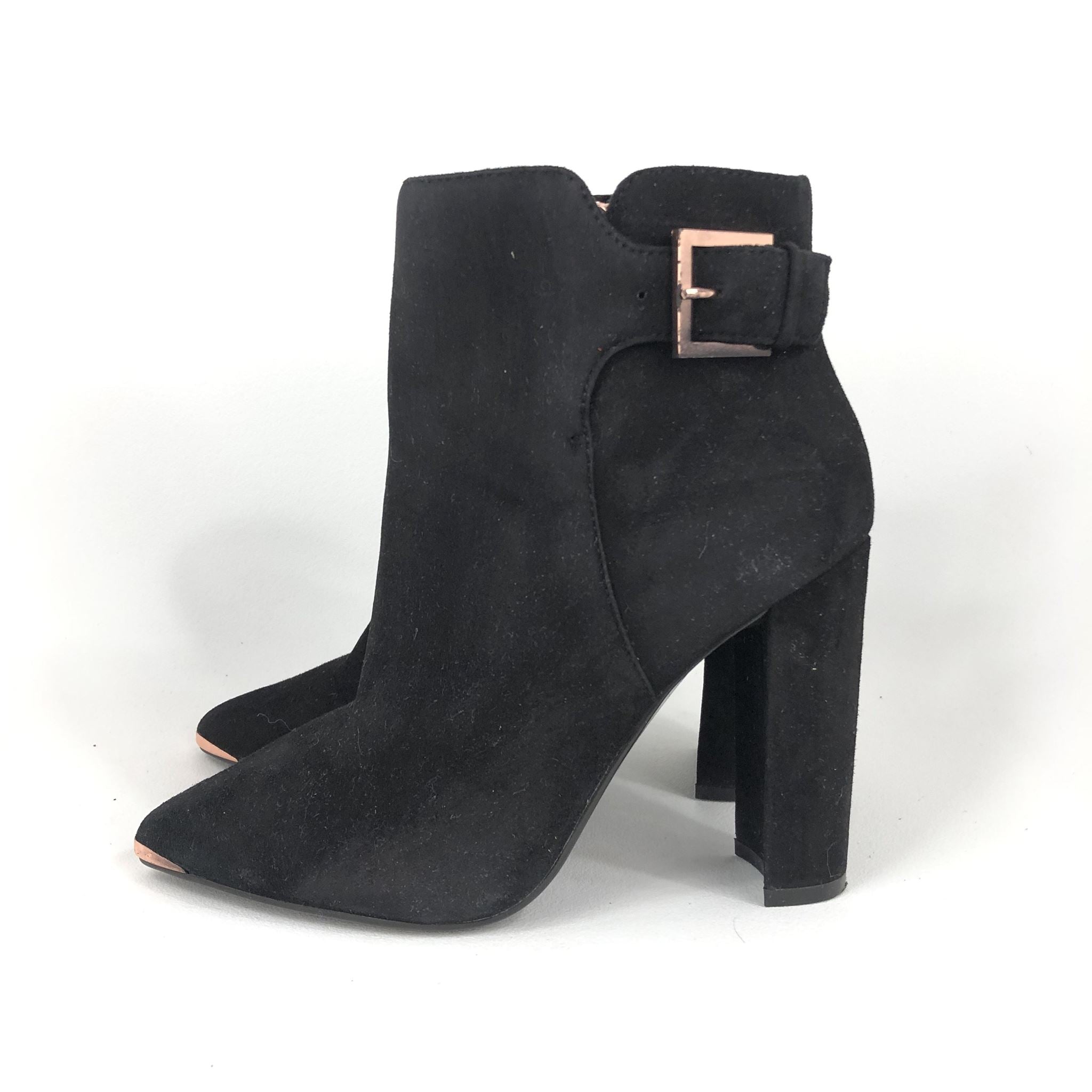 Ted Baker Women's Maryne Suede Ankle Boots Booties Black Sz 5