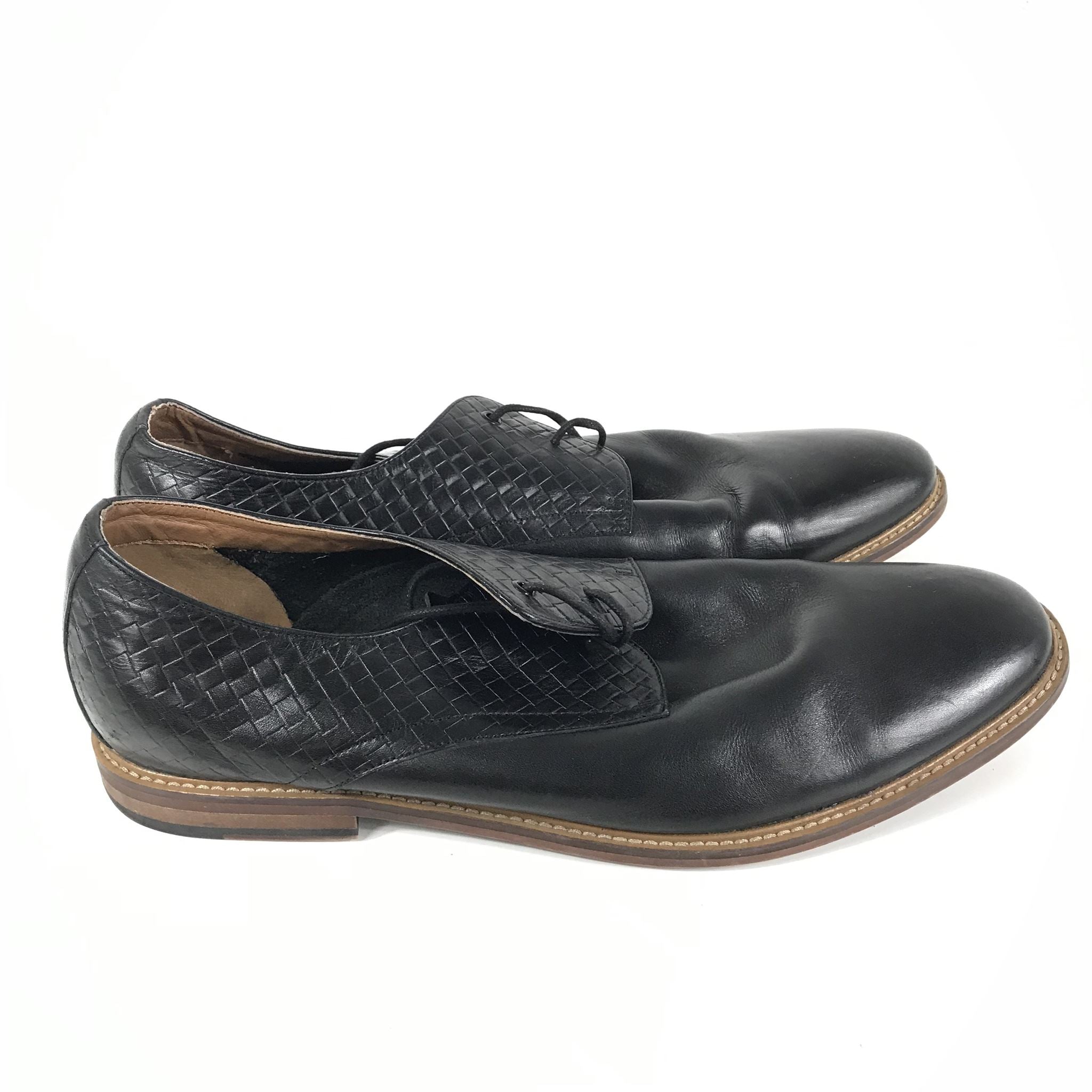 Aldo Men's Sodano Weave Derby Dress Shoes Black Leather Sz 10