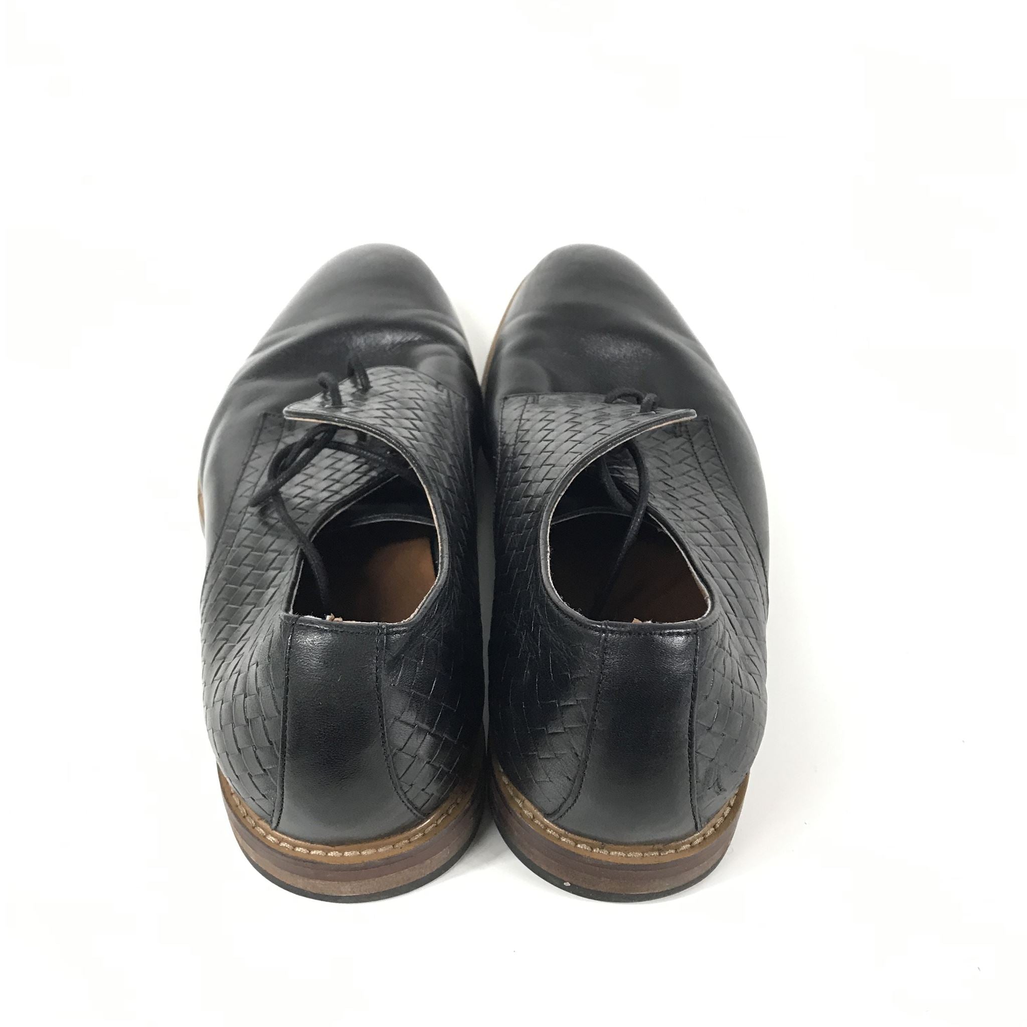 Aldo Men's Sodano Weave Derby Dress Shoes Black Leather Sz 10