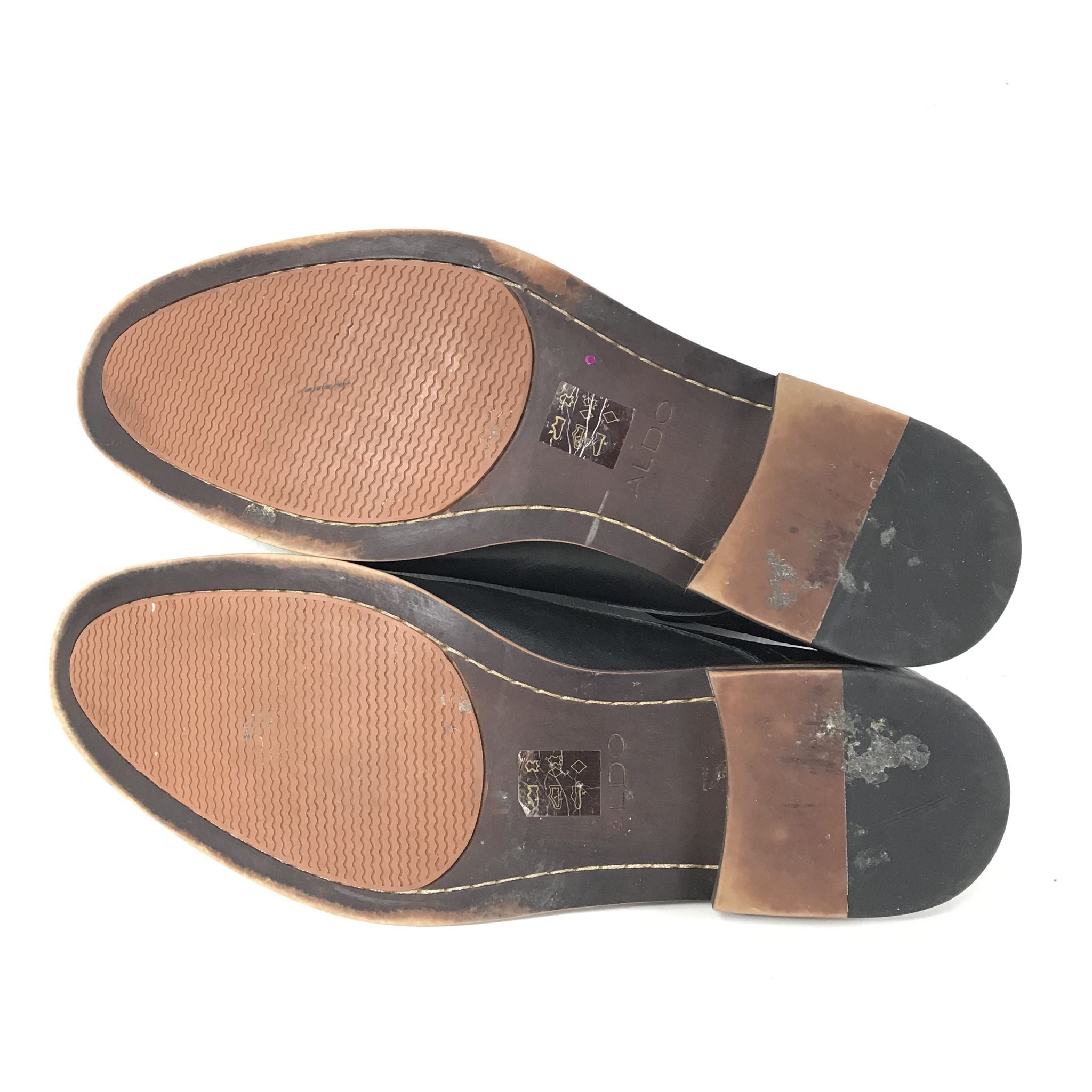 Aldo Men's Sodano Weave Derby Dress Shoes Black Leather Sz 10