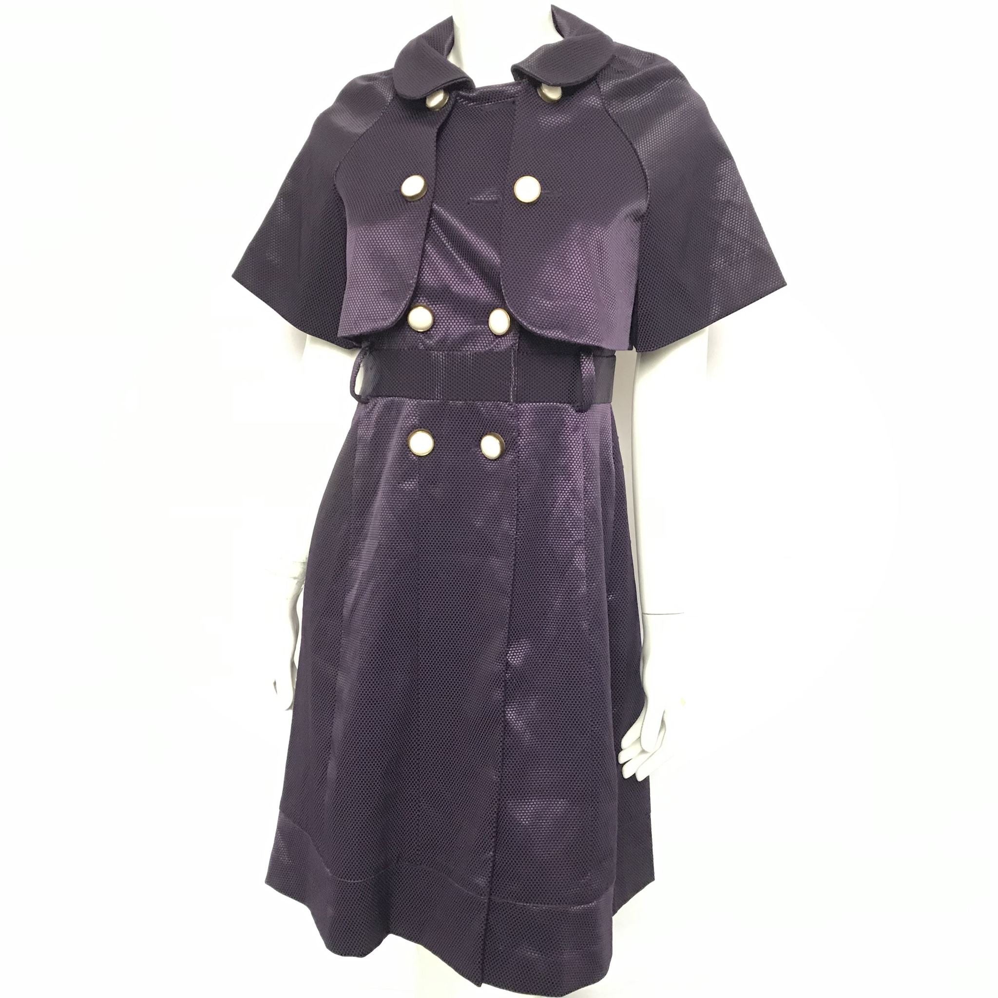 Stella McCartney Sleeveless Purple Dress with Cape EU Sz 40