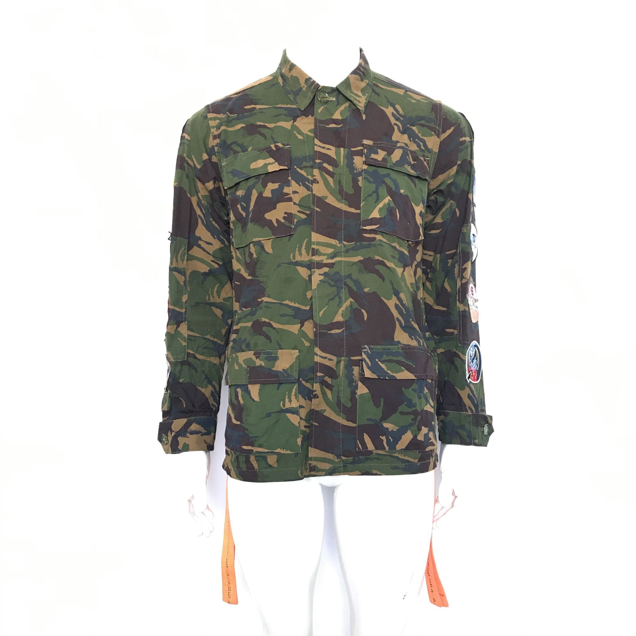 Authentic OFF WHITE c/o Virgil Abloh Multi-Patch Arrow Field Jacket Camo XS