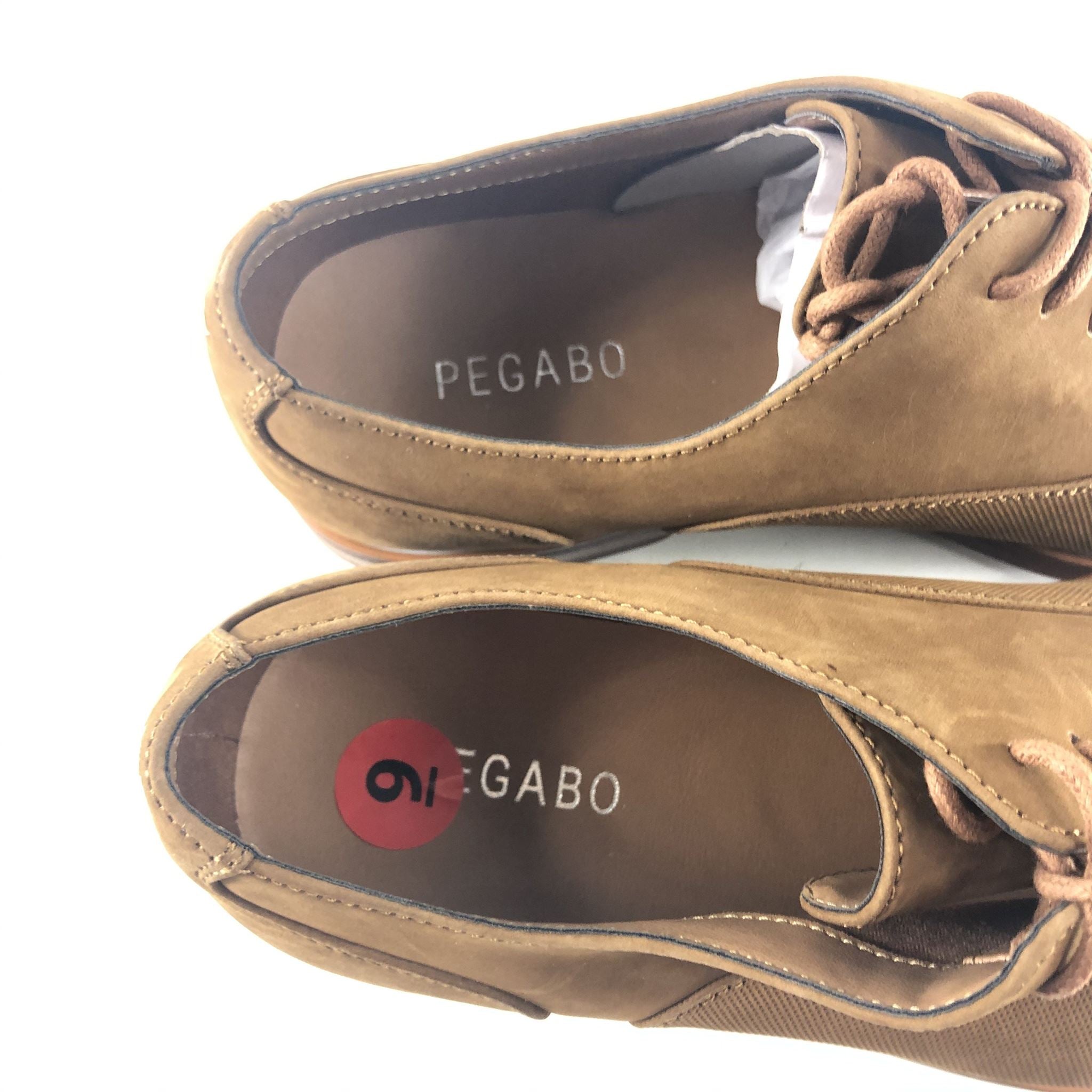 Pegabo Men's Bascomb Dress Oxford Leather Shoes Brown Tan Sz 9