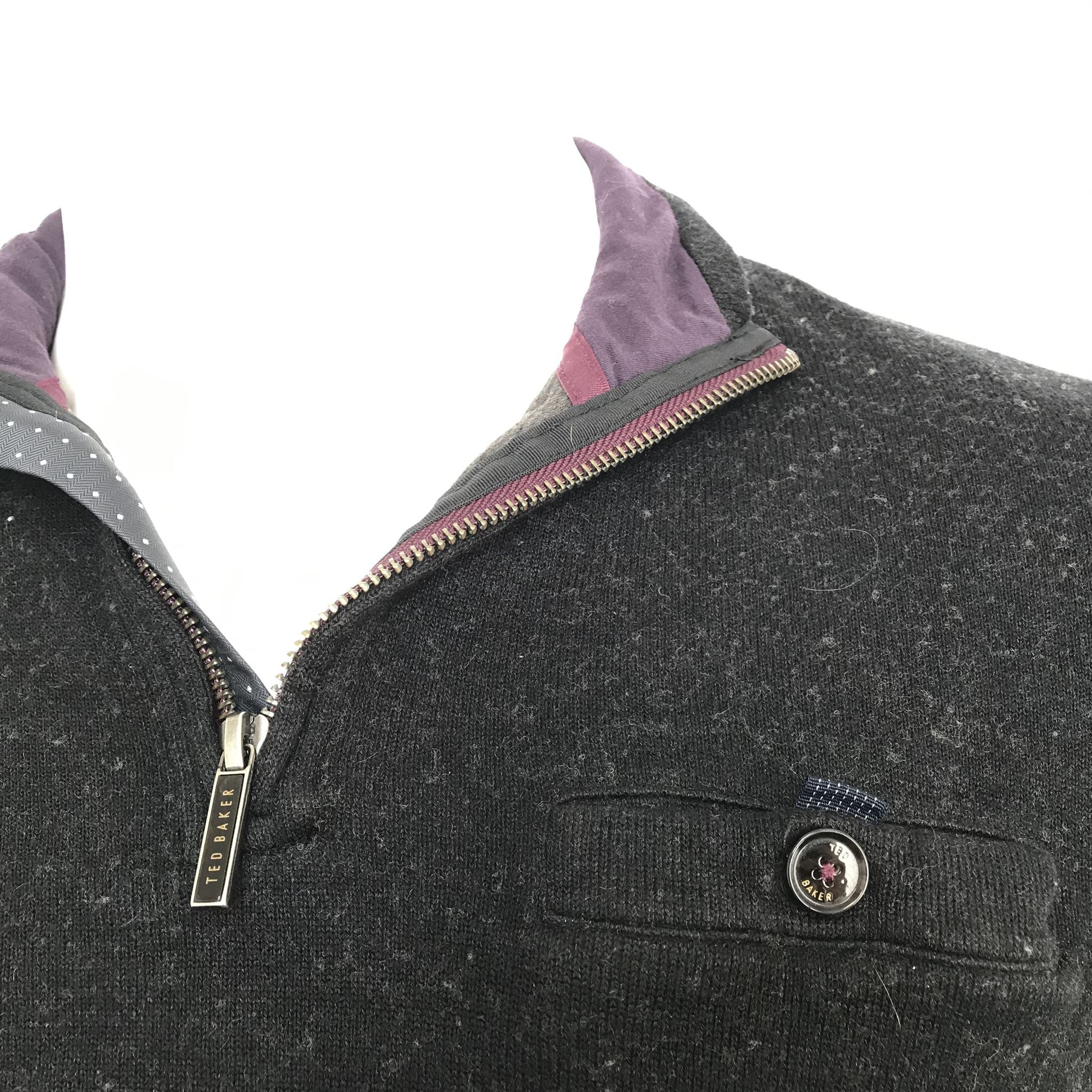 Ted Baker Men's Valerio Funnel Neck Sweater Charcoal Gray Sz M (3)
