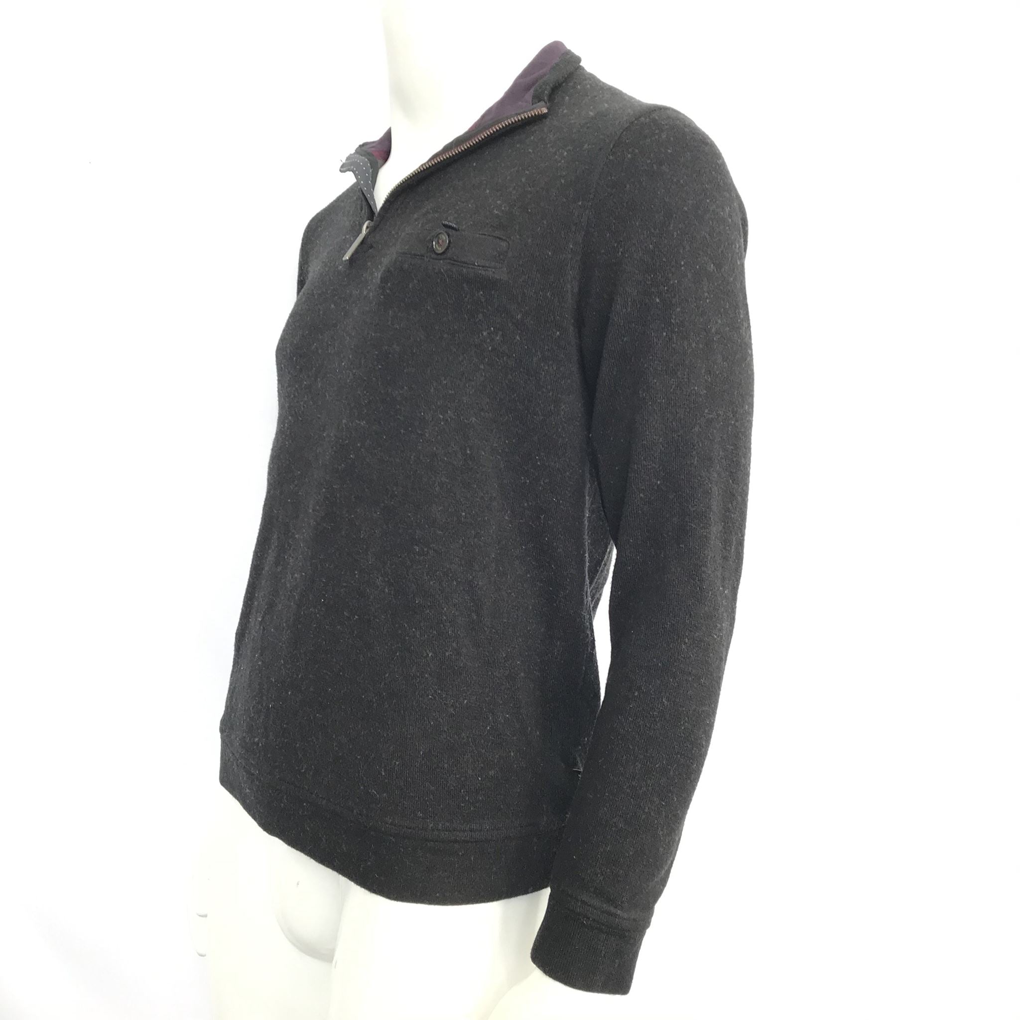 Ted Baker Men's Valerio Funnel Neck Sweater Charcoal Gray Sz M (3)