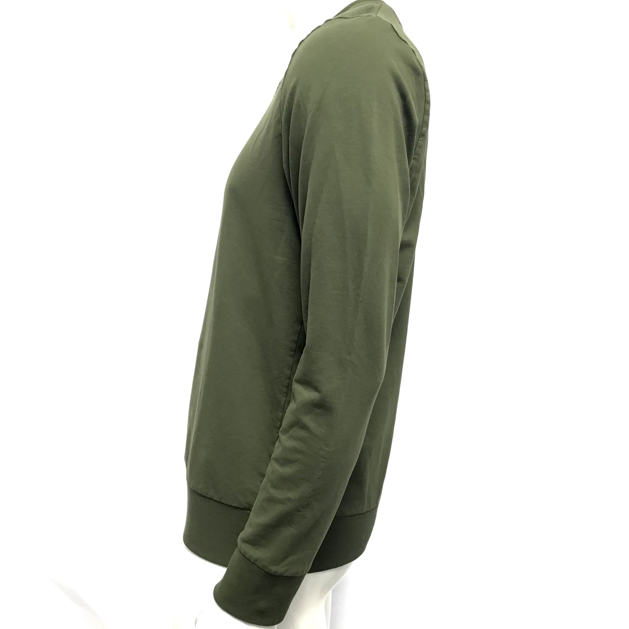 MEY STORY Stretch Cotton Sweatshirt Long Sleeve Shirt Green Sz M