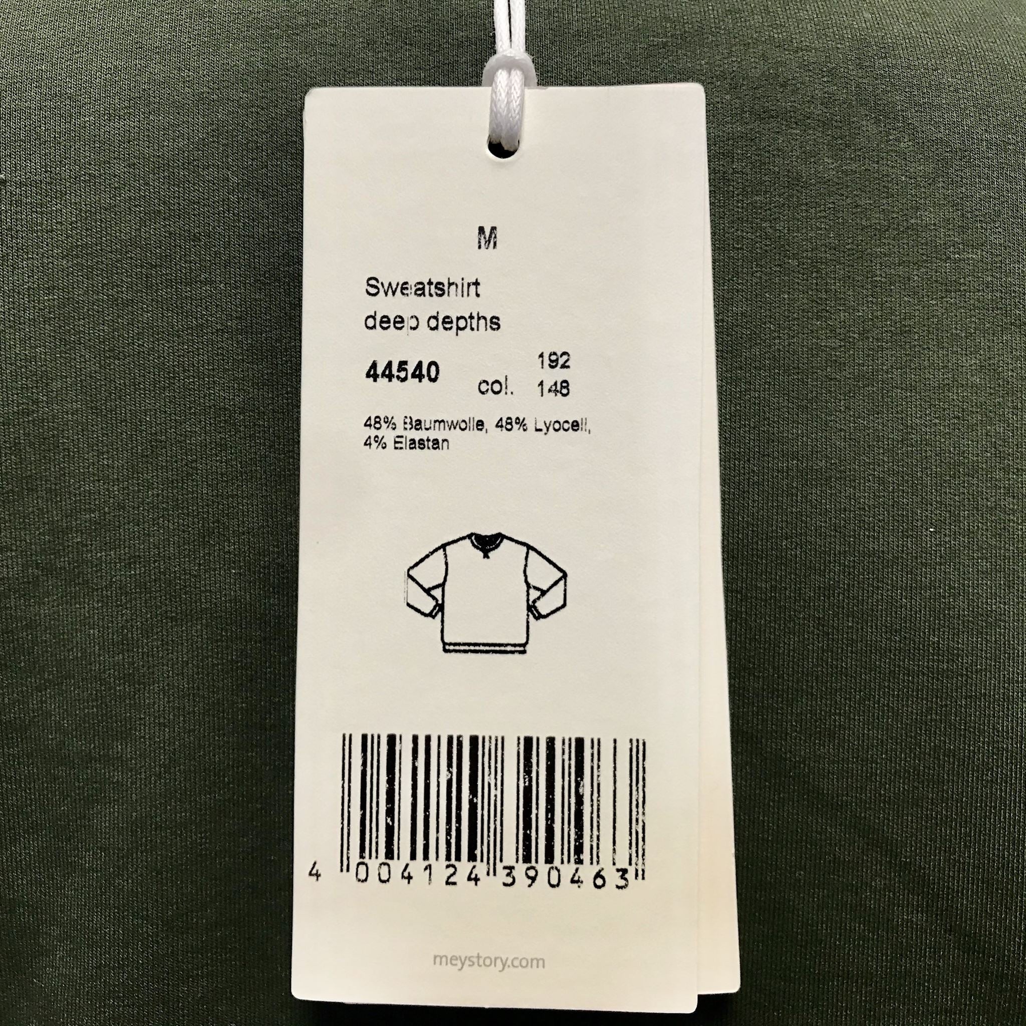 MEY STORY Stretch Cotton Sweatshirt Long Sleeve Shirt Green Sz M