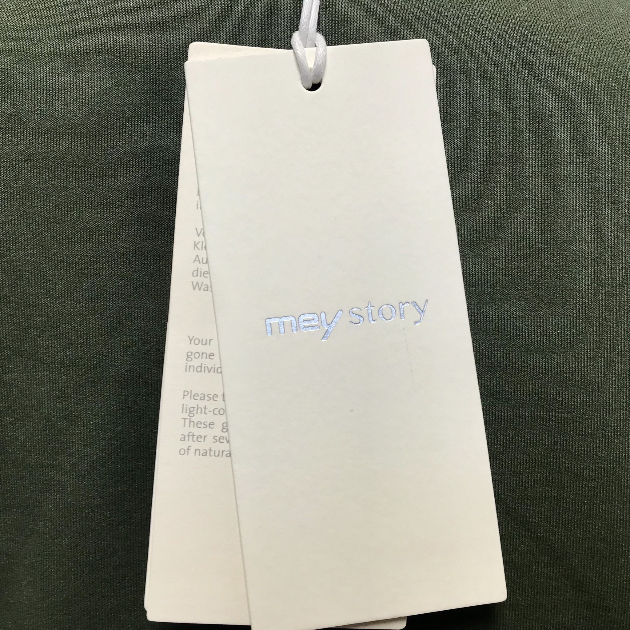 MEY STORY Stretch Cotton Sweatshirt Long Sleeve Shirt Green Sz M