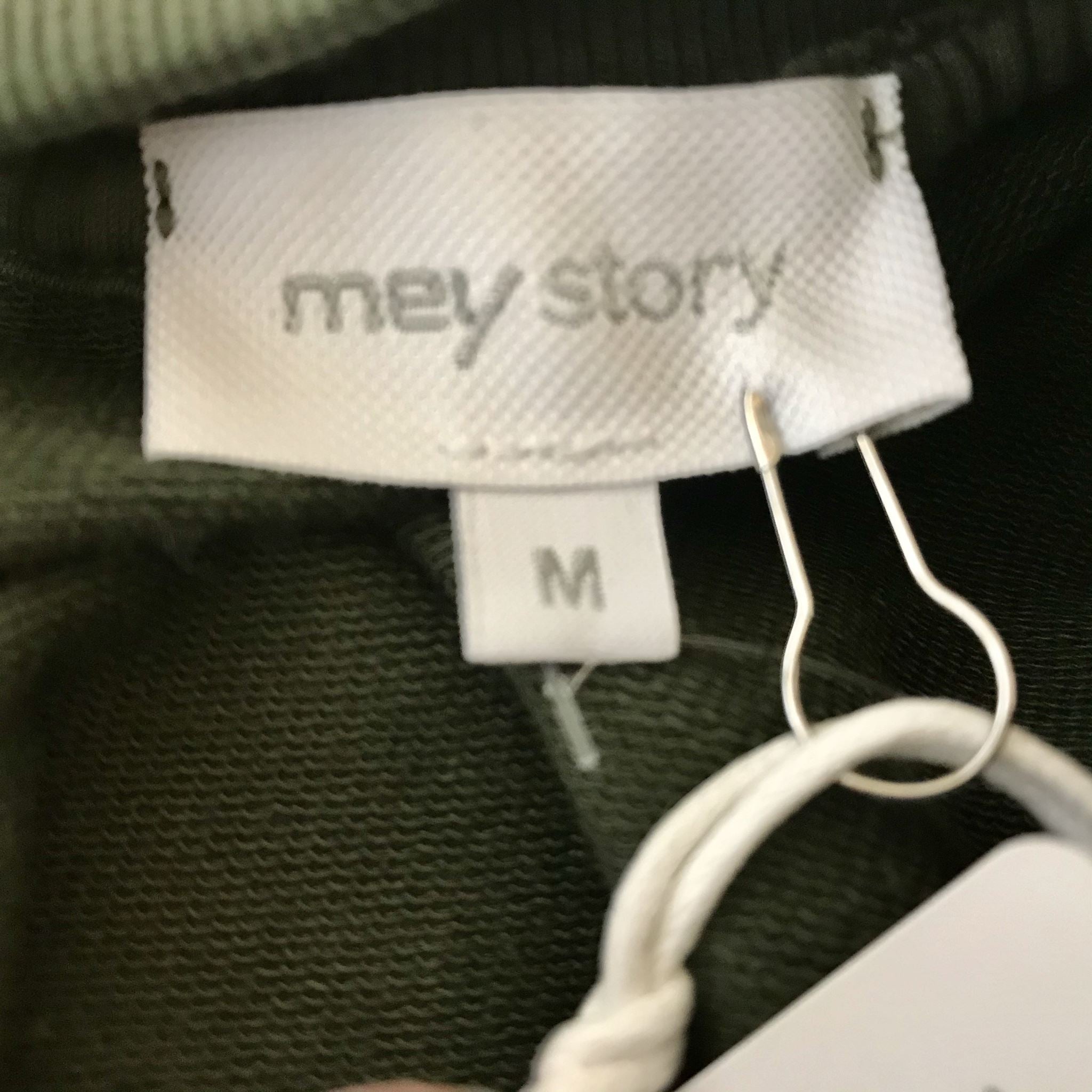 MEY STORY Stretch Cotton Sweatshirt Long Sleeve Shirt Green Sz M