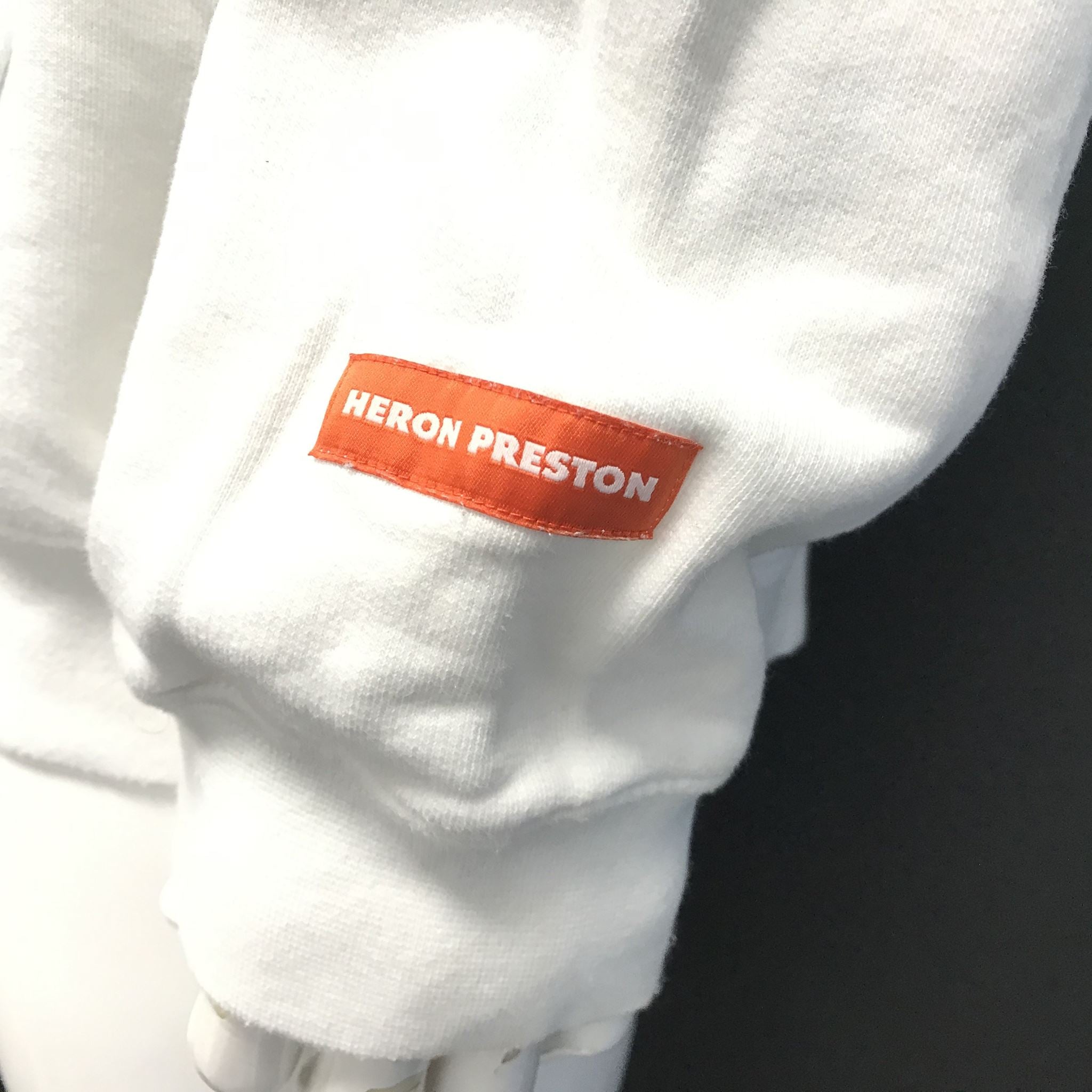 Heron Preston NASA White Manual Hoodie Sweatshirt Sweater Sz L