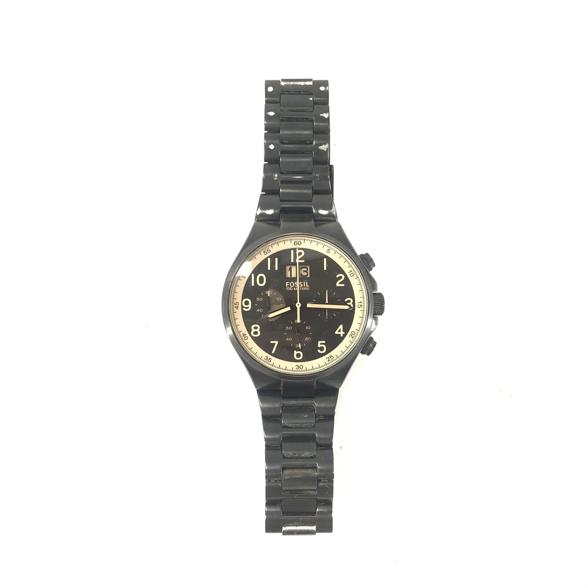 Fossil Men's CH2910 Qualifier Chronograph Black Stainless Steel Bracelet Watch