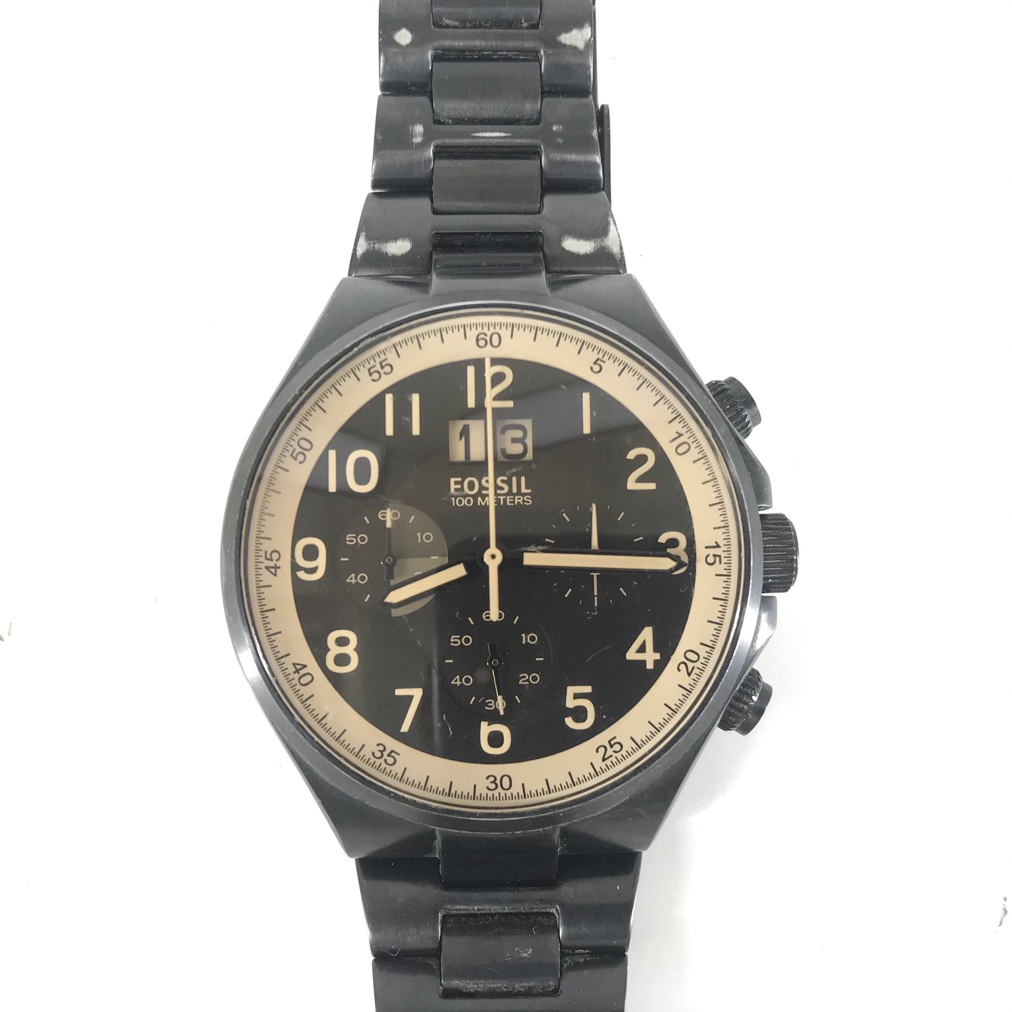 Fossil Men's CH2910 Qualifier Chronograph Black Stainless Steel Bracelet Watch