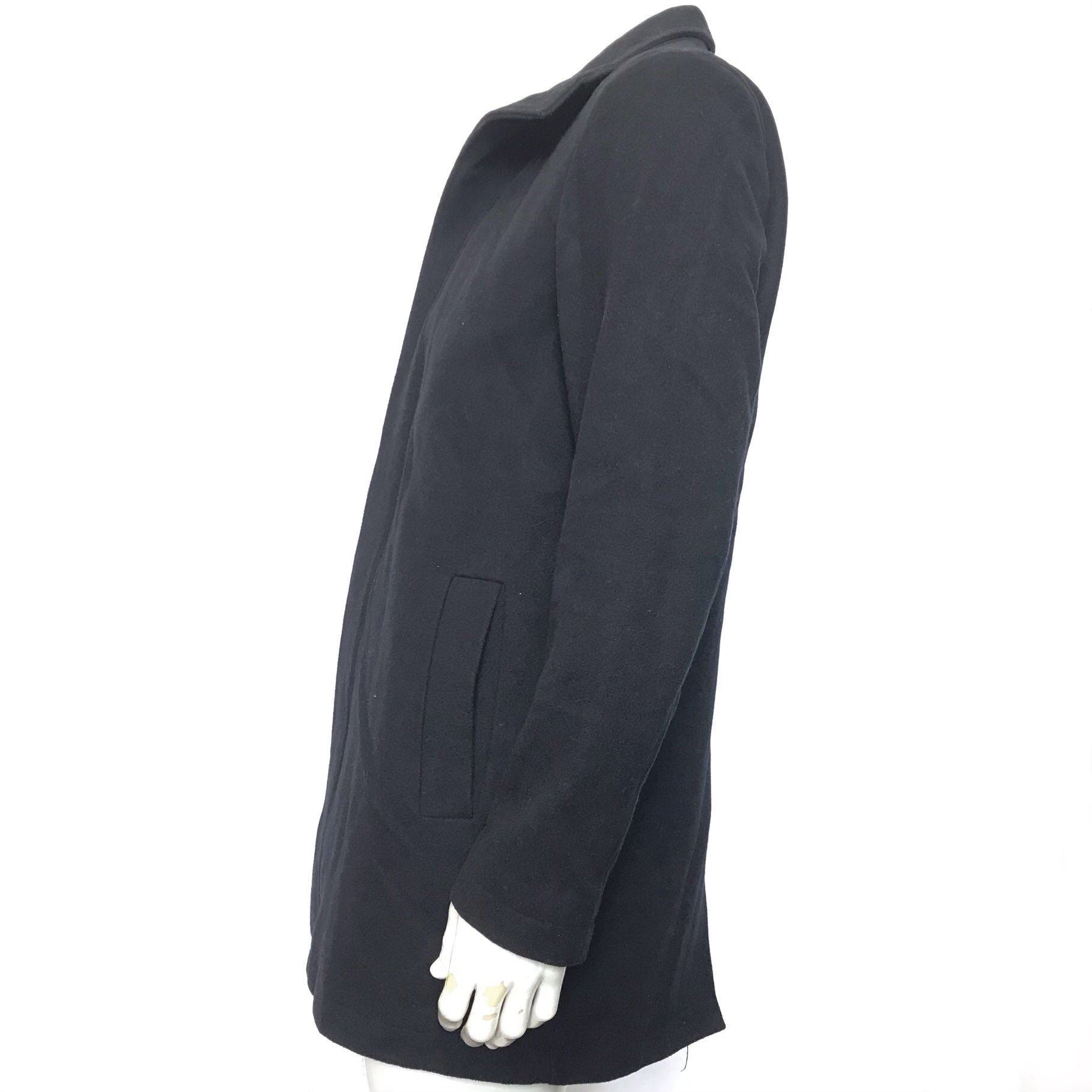 French Connection FCUK Men's Button-Up Overcoat Sz M - Navy Blue