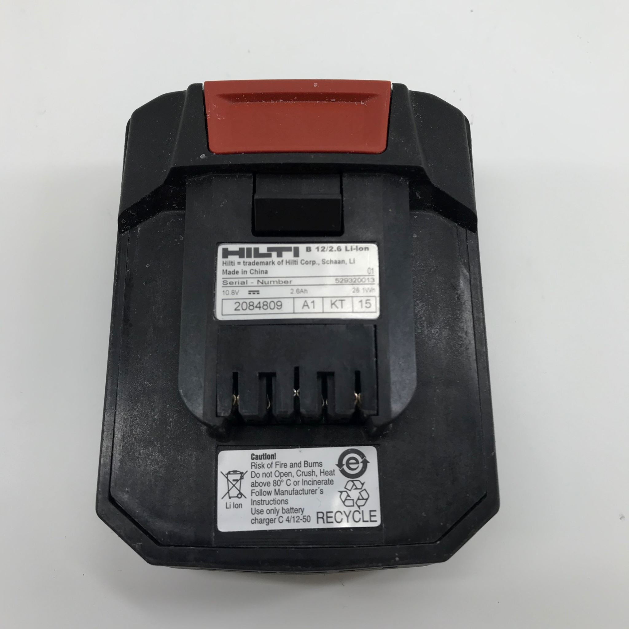 Hilti B 12/2.6 12V 2.6Ah Rechargeable Lithium Ion Battery 28.1 Wh