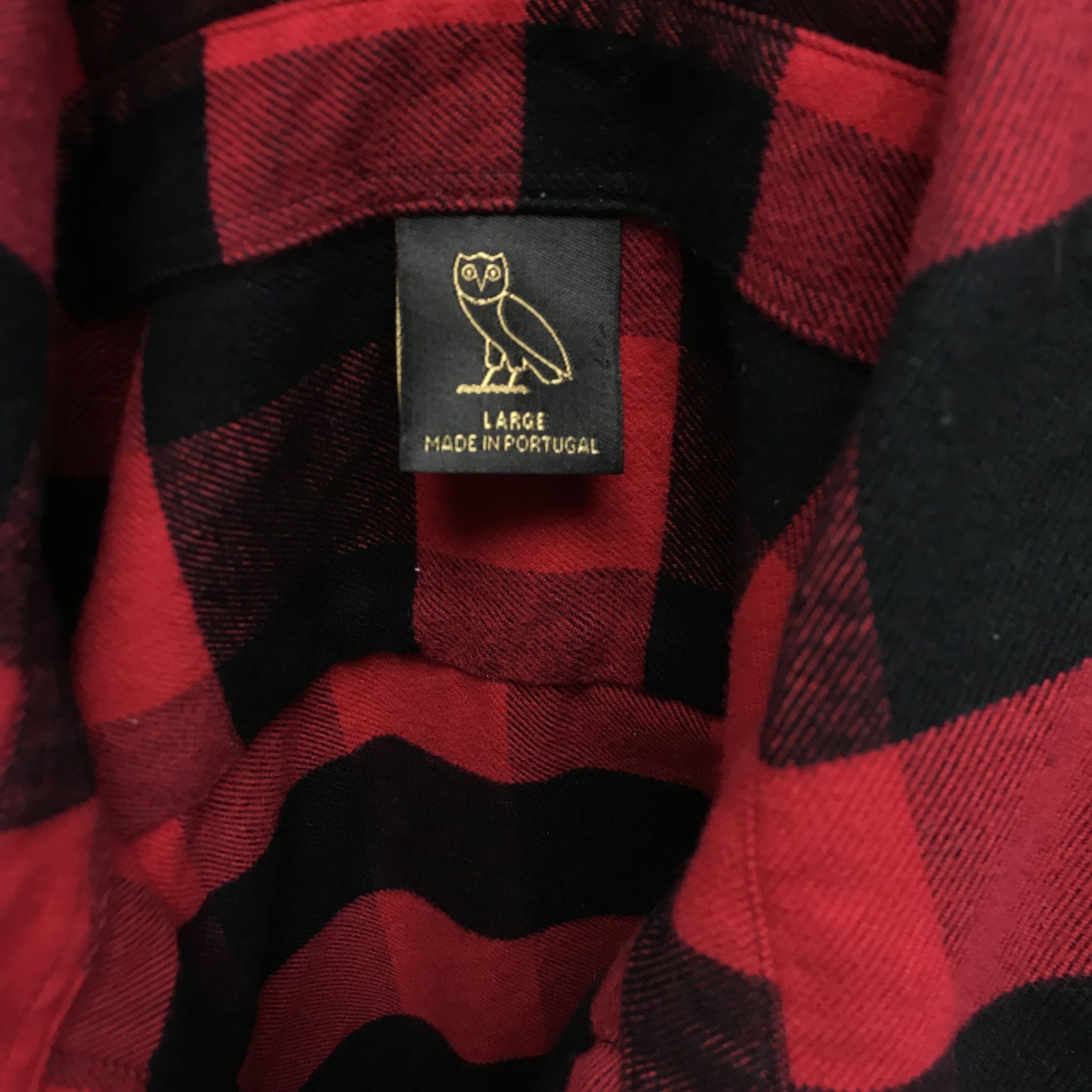 OVO October's Very Own Checkered Flannel Shirt Sz L READ