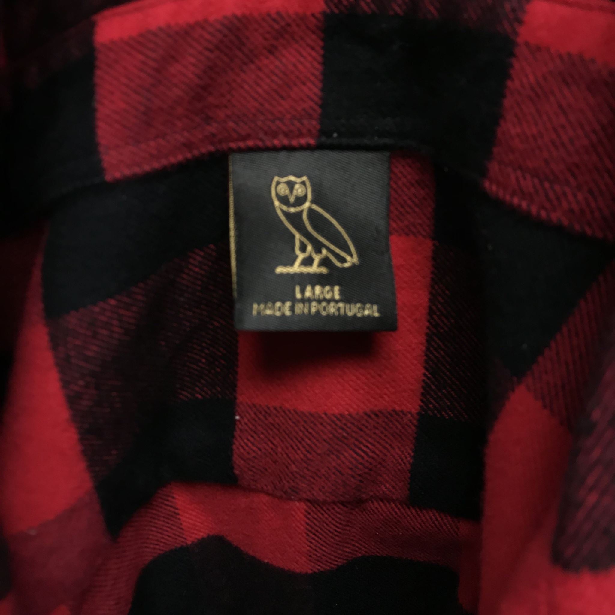 OVO October's Very Own Checkered Flannel Shirt Sz L READ