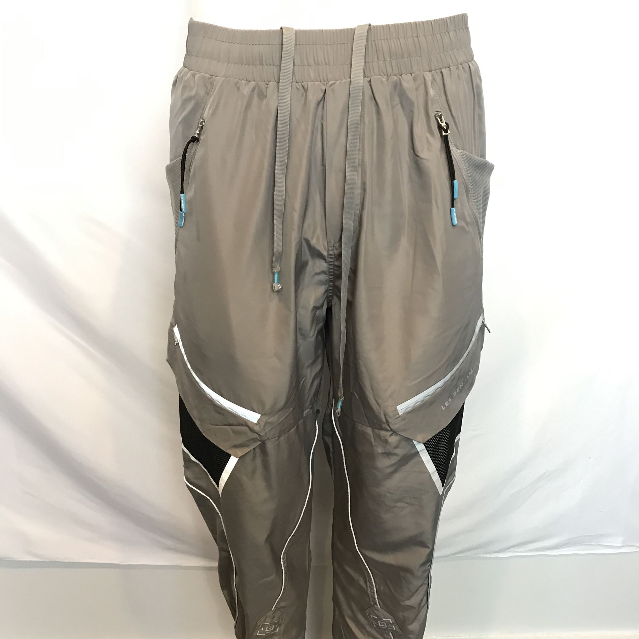 Les Benjamins Utility Pant 009 Gray Joggers Reflective Detail Men's Size S