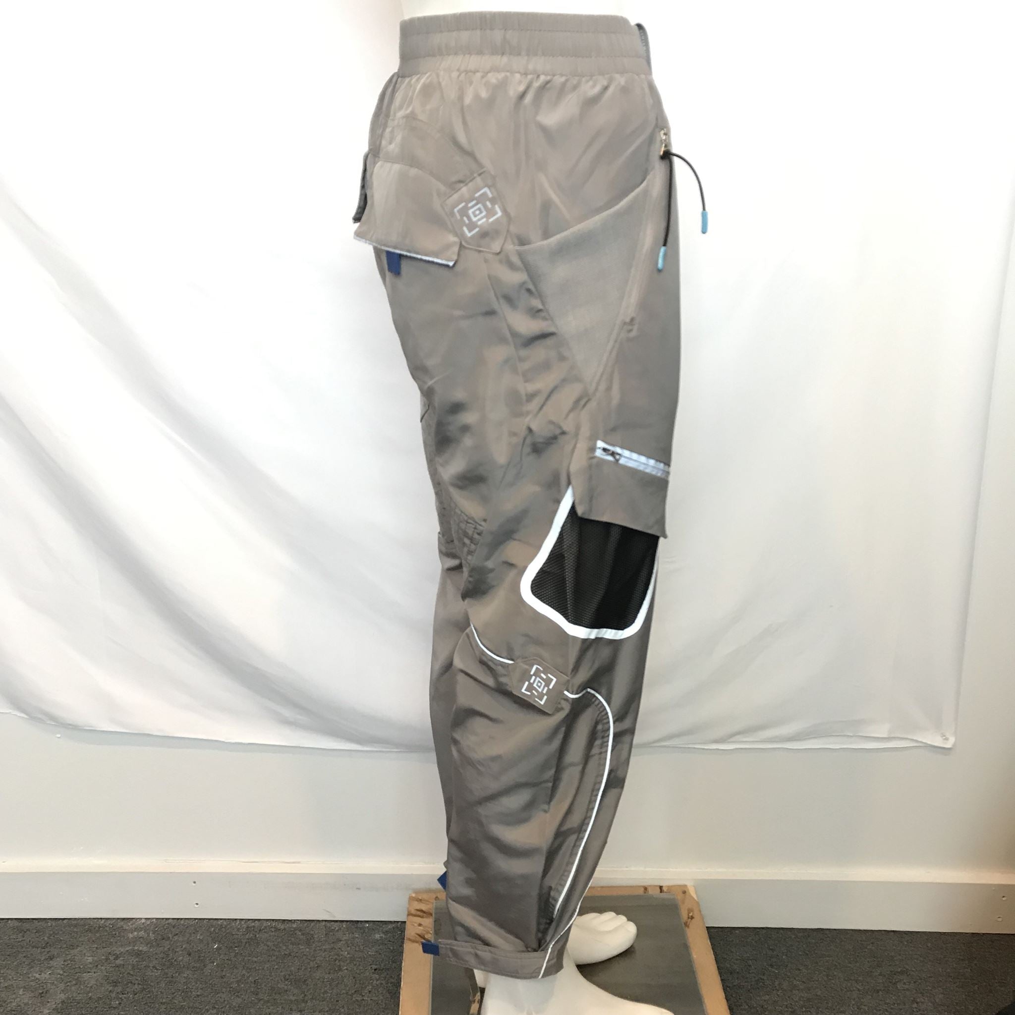 Les Benjamins Utility Pant 009 Gray Joggers Reflective Detail Men's Size S