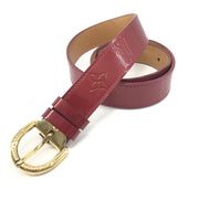 Louis Vuitton Ceinture Belt Monogram Vernis M6980 Red Patent Gold Buckle 80/32