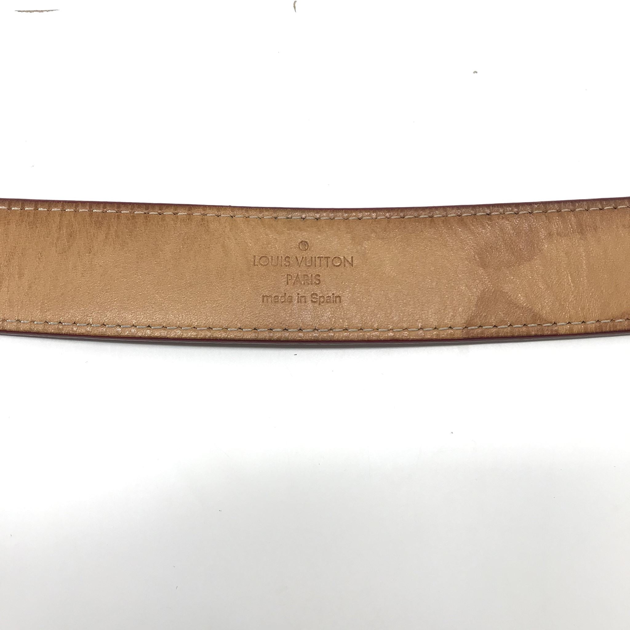 Louis Vuitton Ceinture Belt Monogram Vernis M6980 Red Patent Gold Buckle 80/32