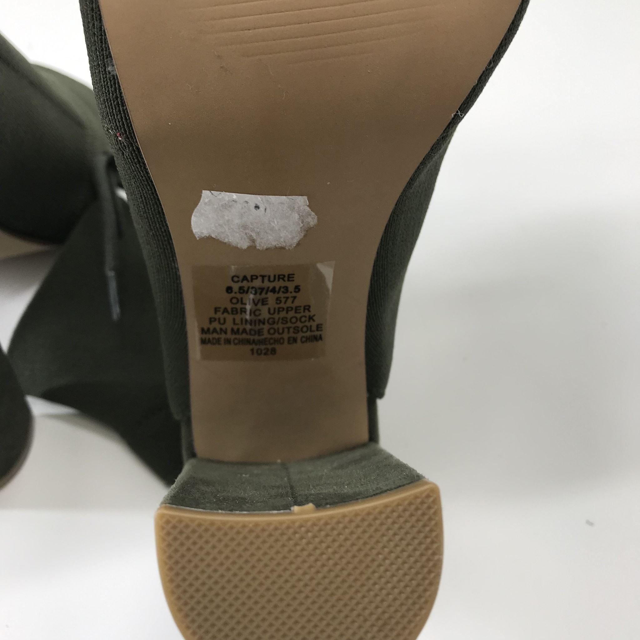 Steve Madden Capture Booties Peep Toe Lace Up in Olive Green Sz 6.5