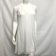Calvin Klein Women's Crepe Flutter Sleeveless Dress White Sz 8 No belt