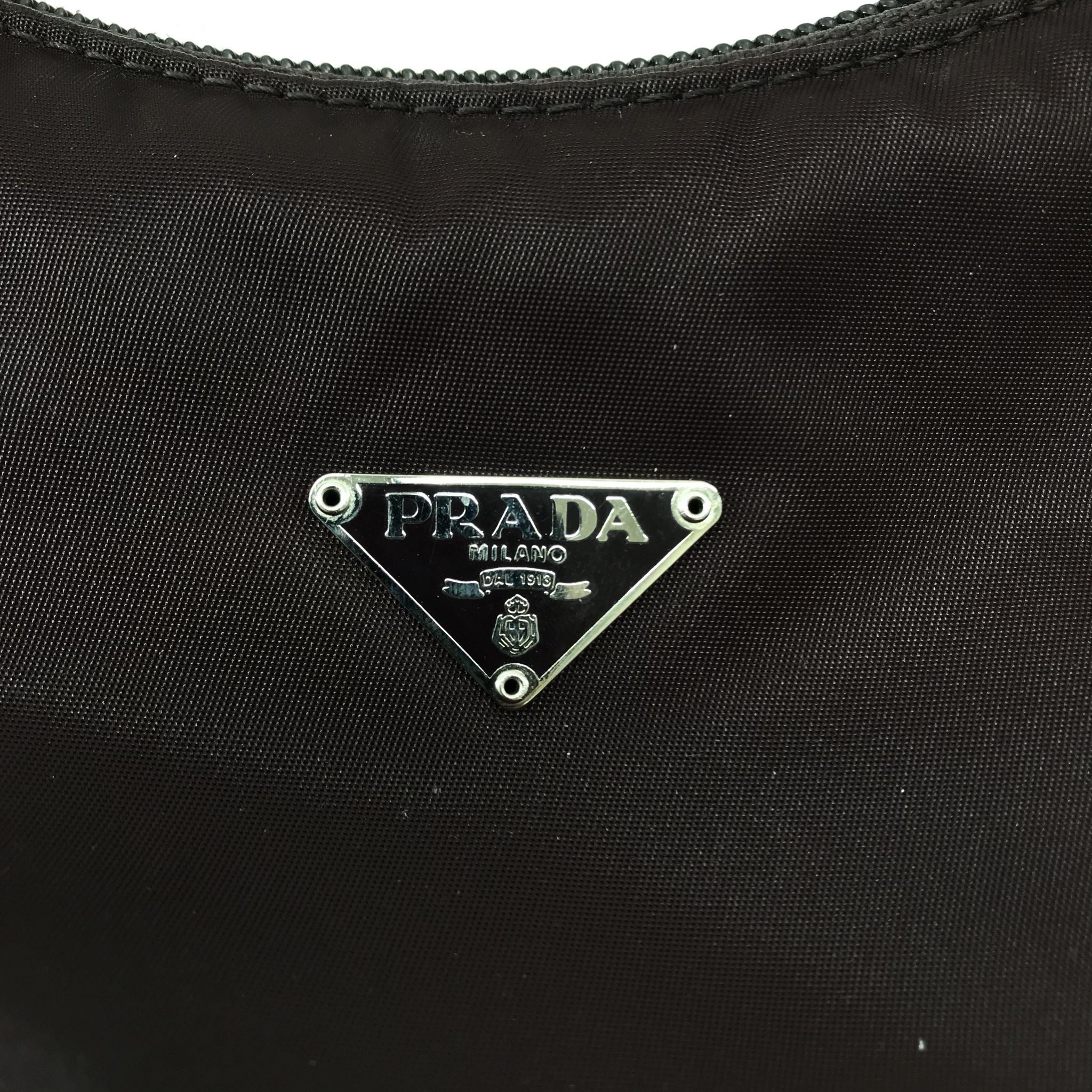 Prada Vintage 1st Generation Nylon Tessuto Mini Shoulder Bag Purse Plum Brown